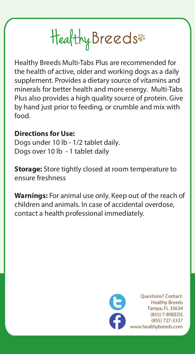 Entlebucher Mountain Dog Multi-Tabs Plus Chewable Tablets 365 Count