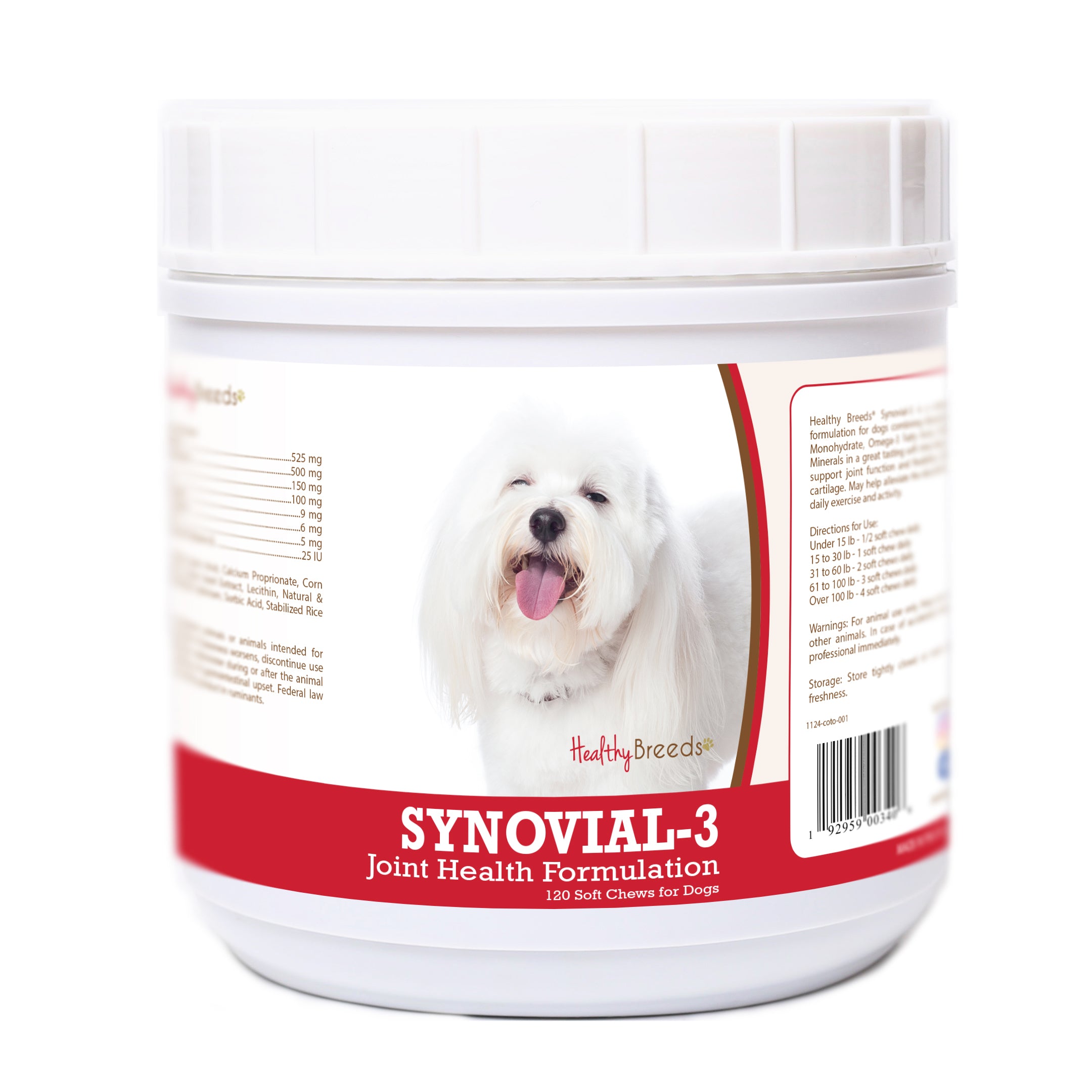 Coton de Tulear Synovial-3 Joint Health Formulation Soft Chews 120 Count