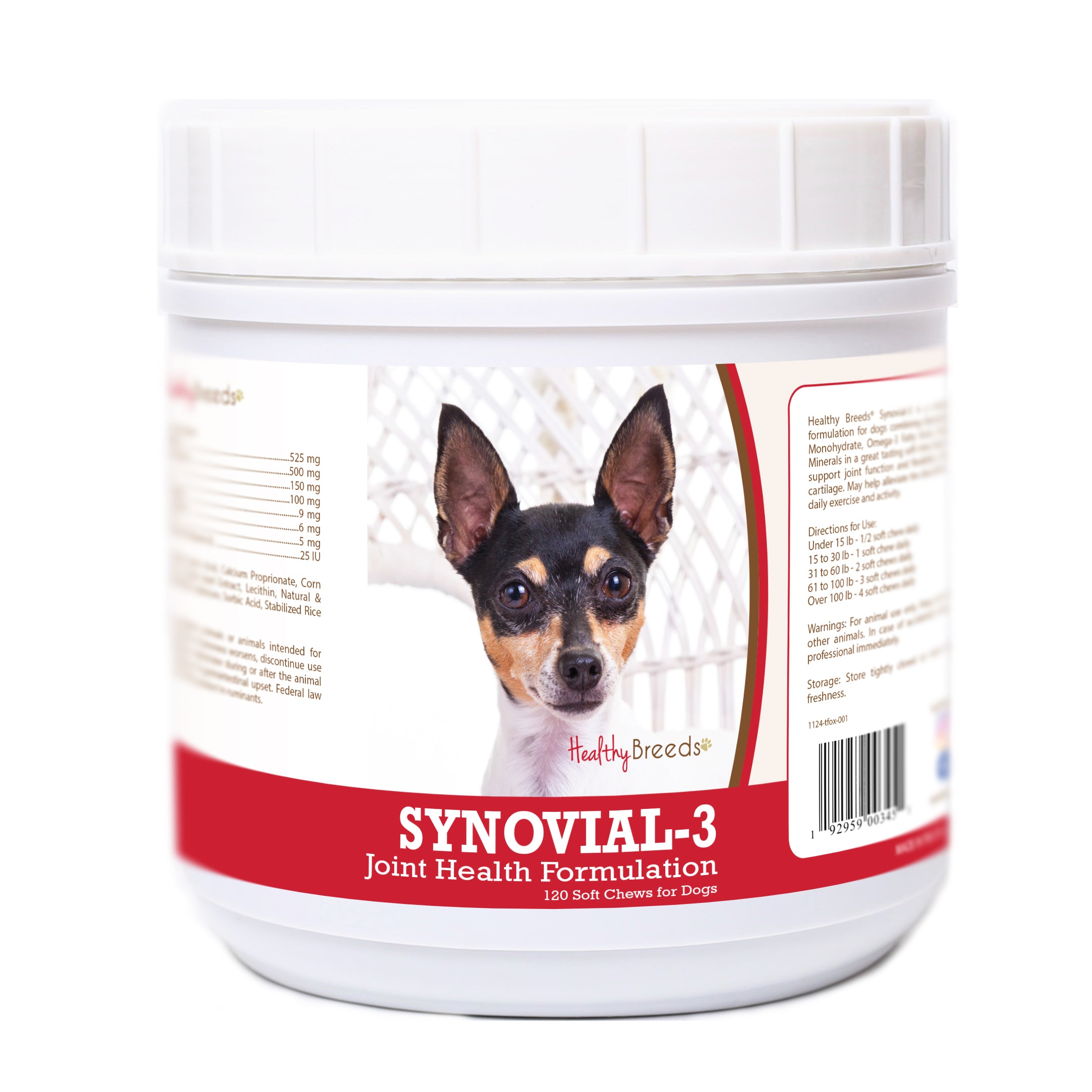 Toy Fox Terrier Synovial-3 Joint Health Formulation Soft Chews 120 Count