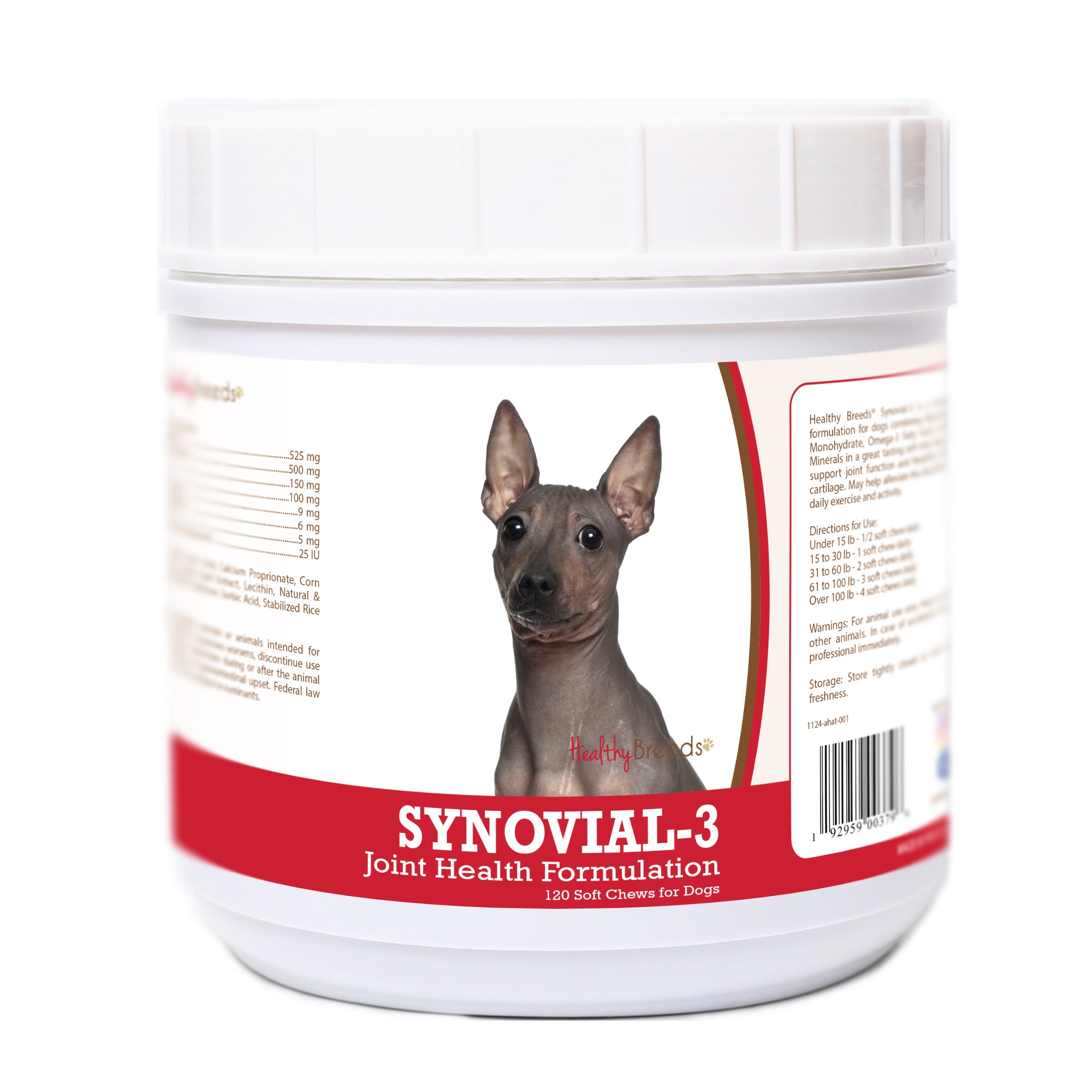 American Hairless Terrier Synovial-3 Joint Health Formulation Soft Chews 120 Count