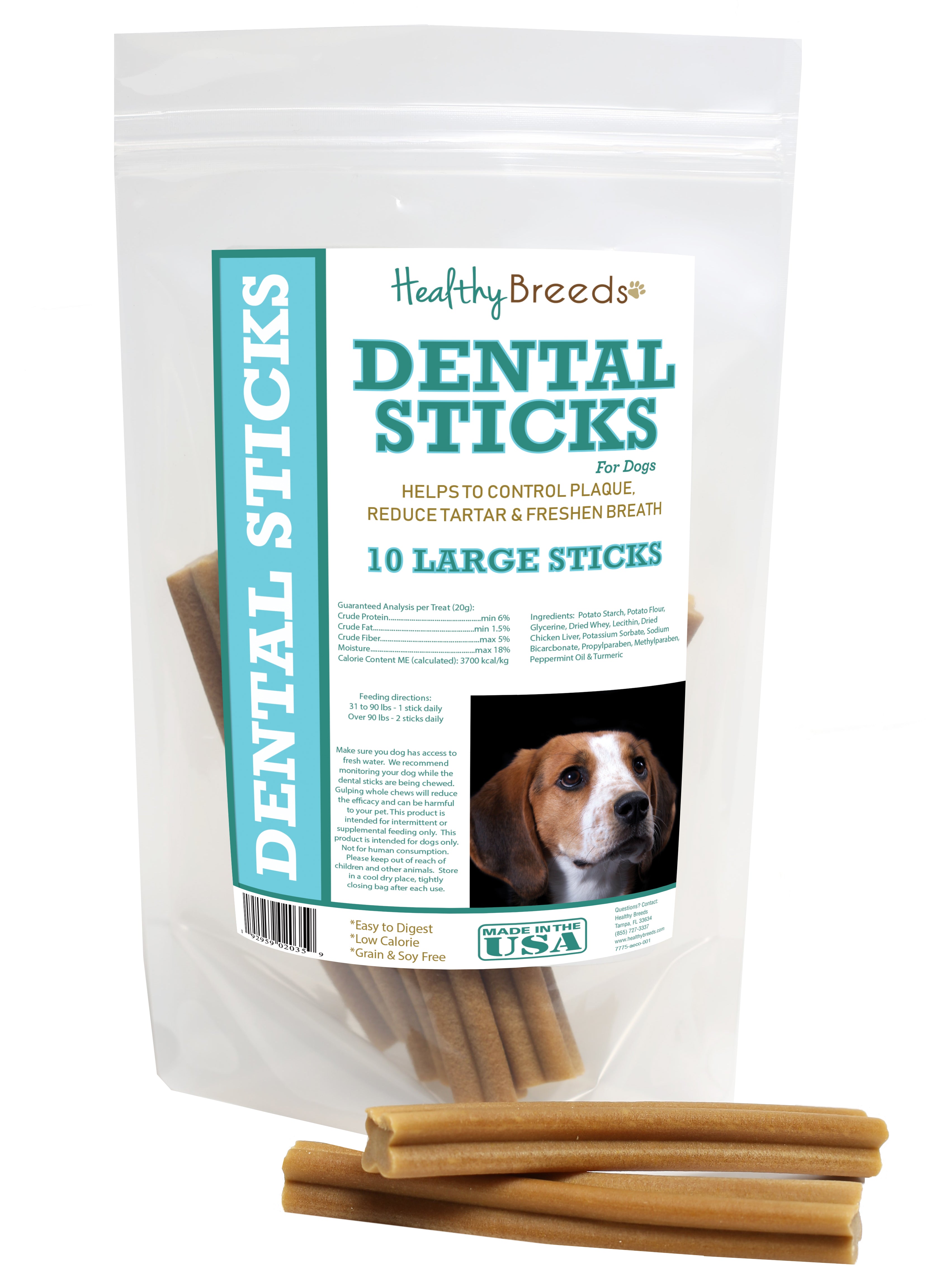 American English Coonhound Dental Sticks Large 10 Count