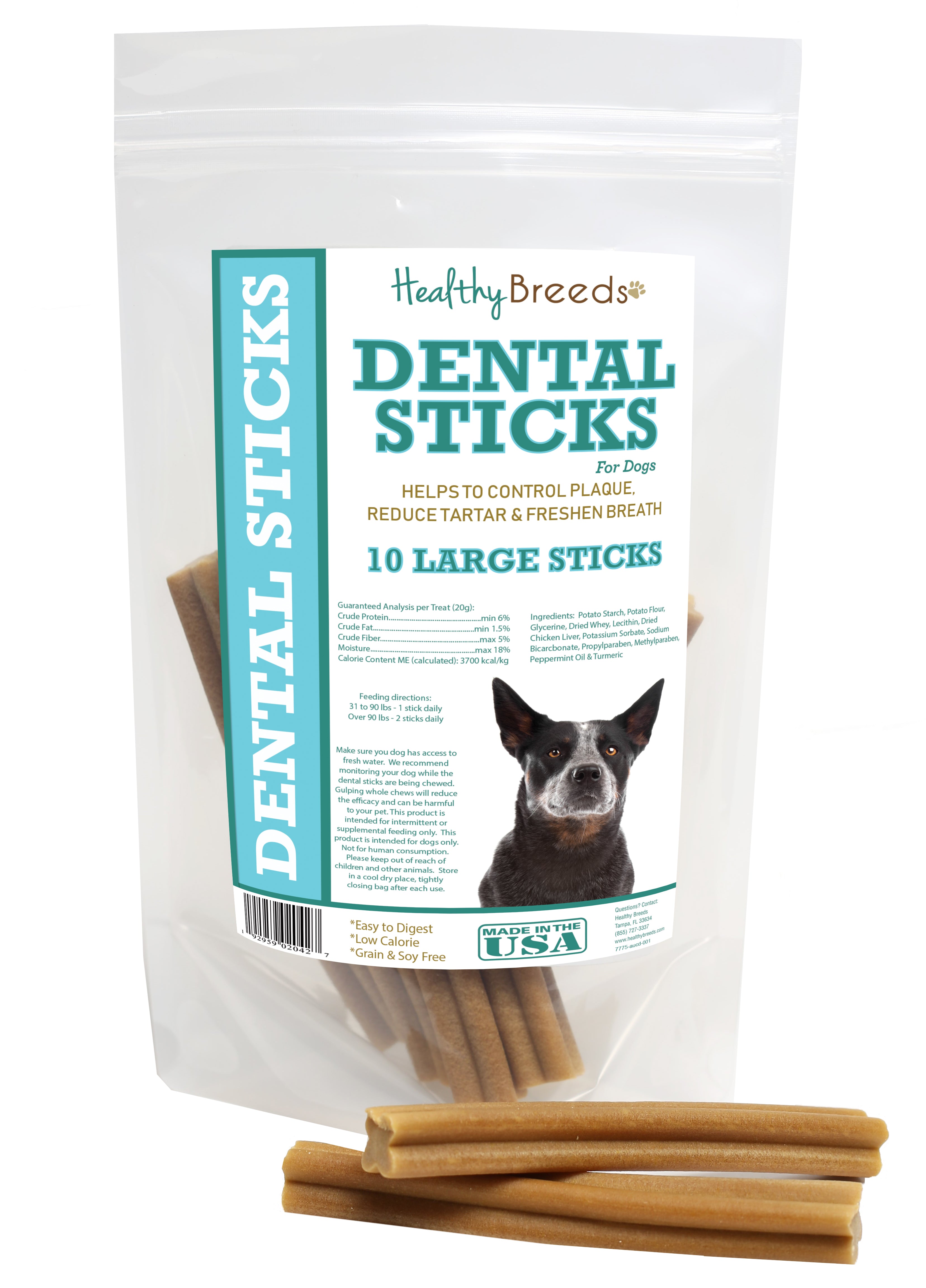 Australian Cattle Dog Dental Sticks Large 10 Count
