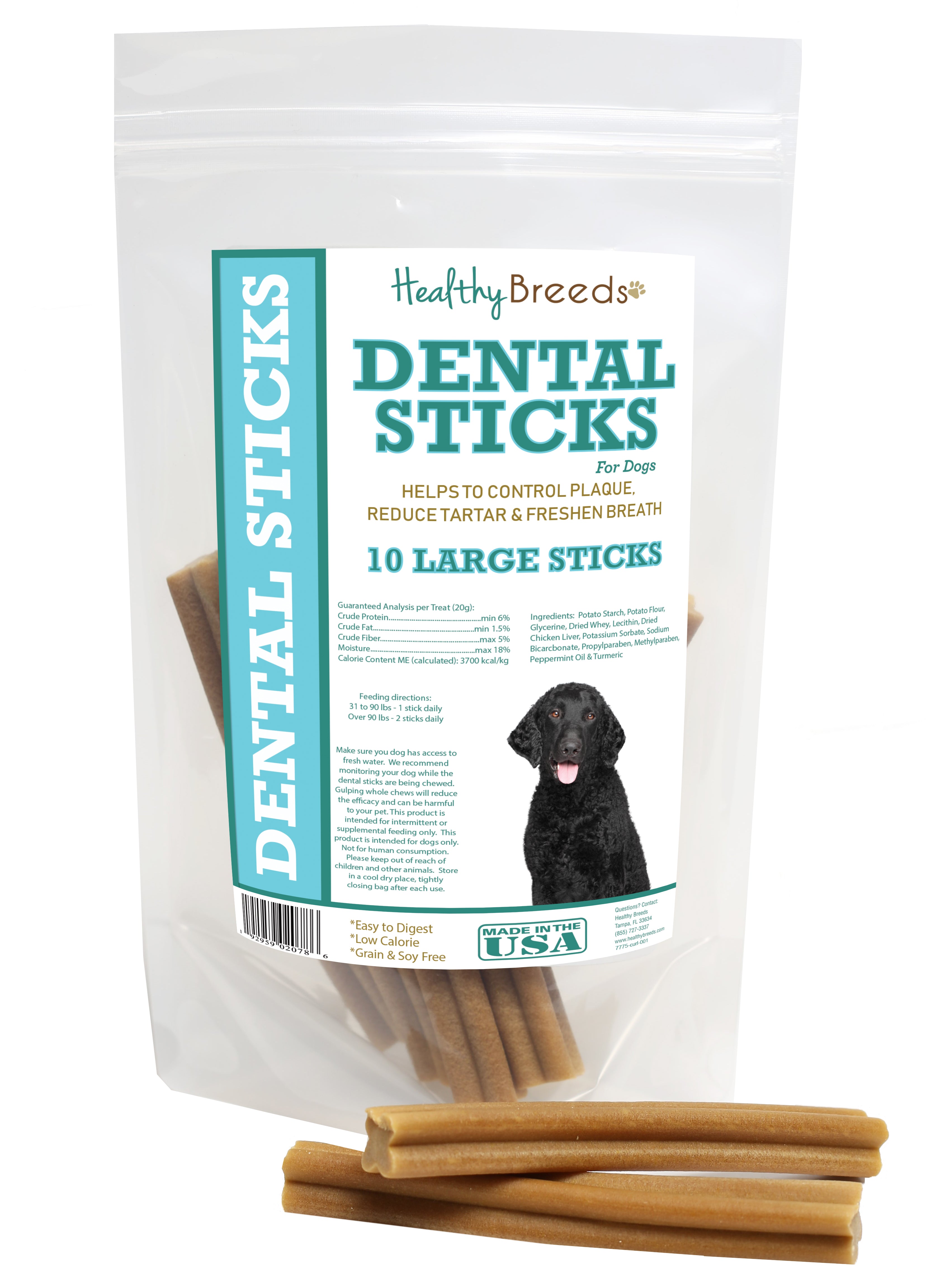 Curly-Coated Retriever Dental Sticks Large 10 Count