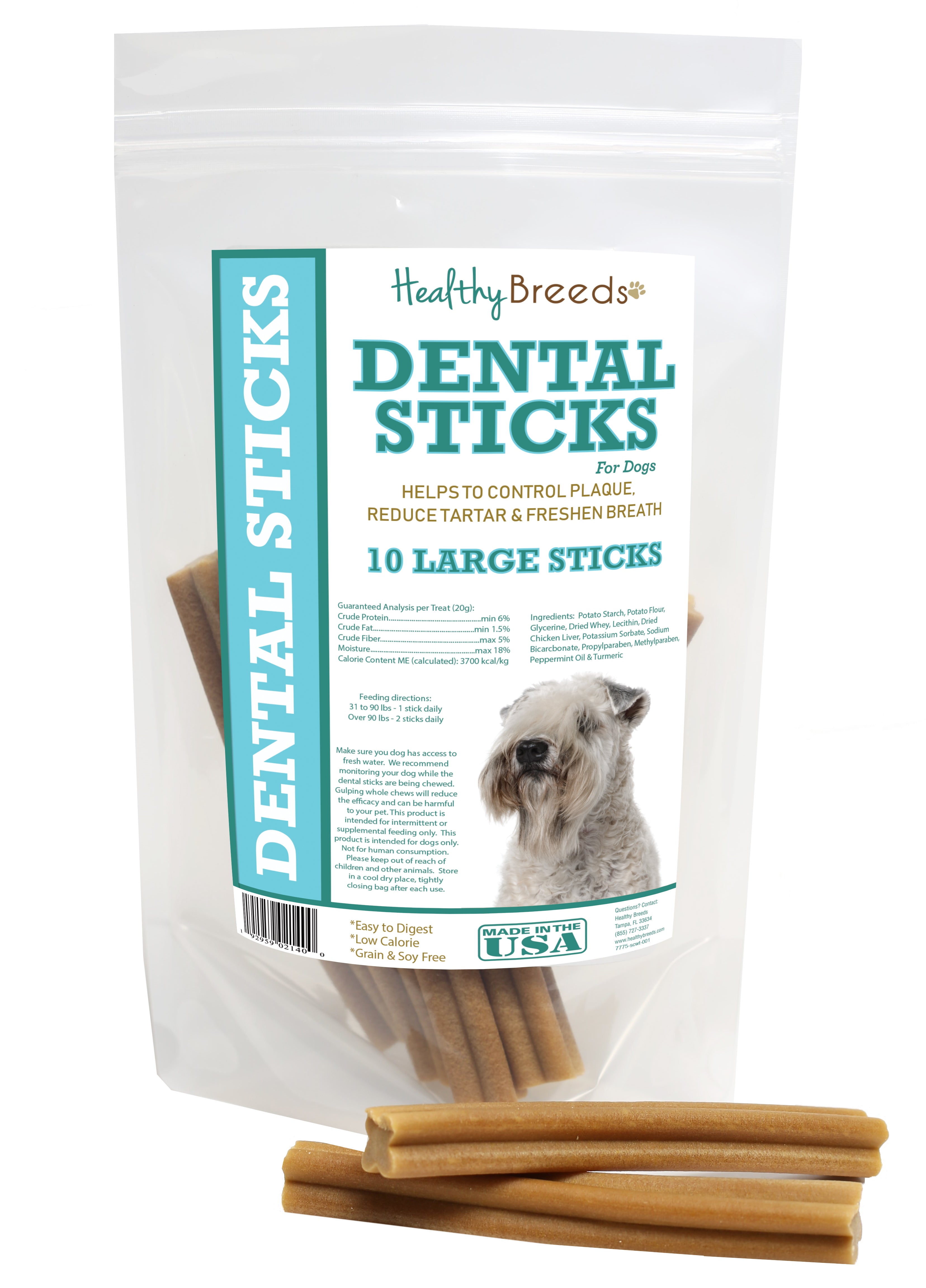 Soft Coated Wheaten Terrier Dental Sticks Large 10 Count