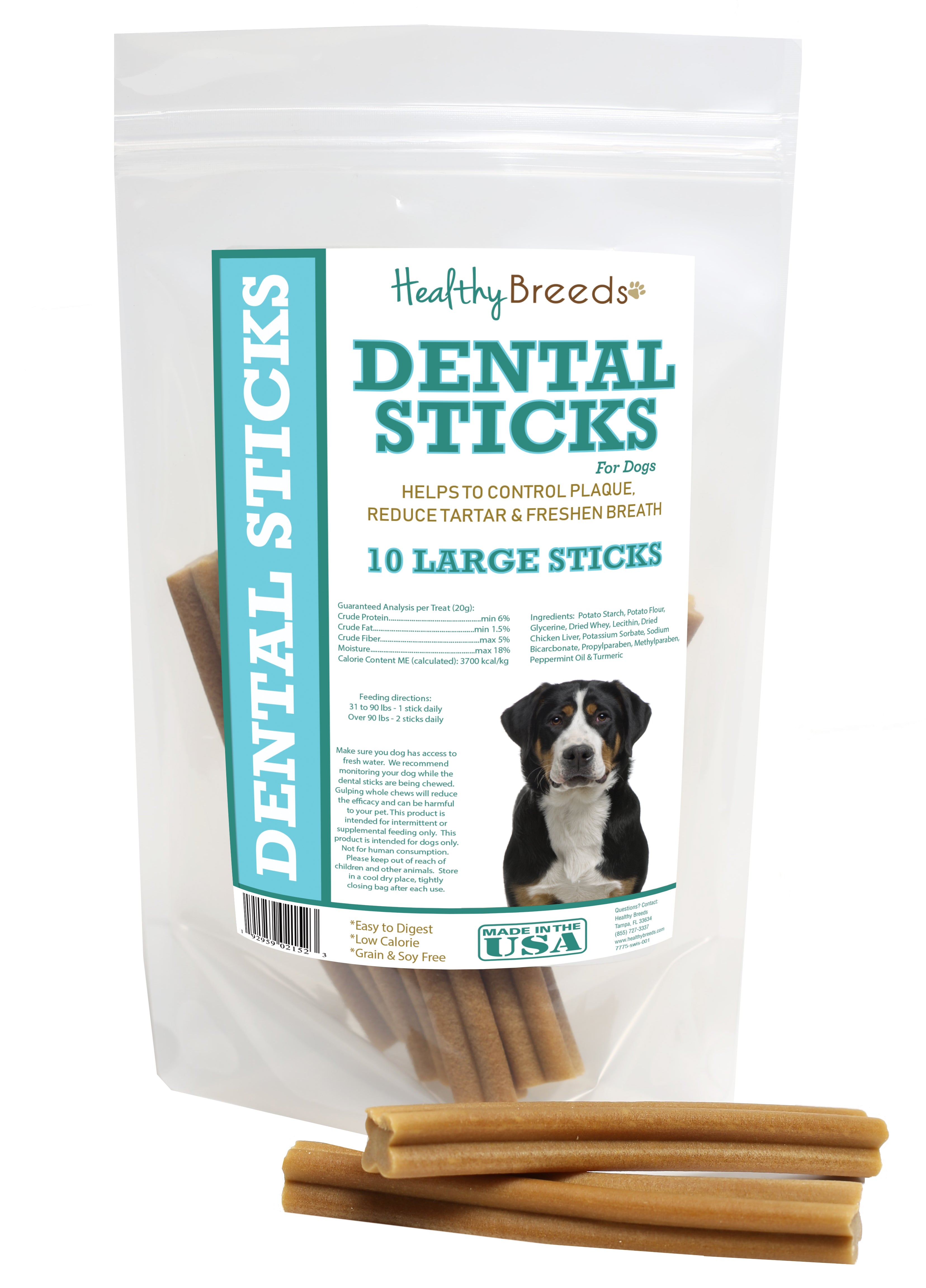 Greater Swiss Mountain Dog Dental Sticks Large 10 Count