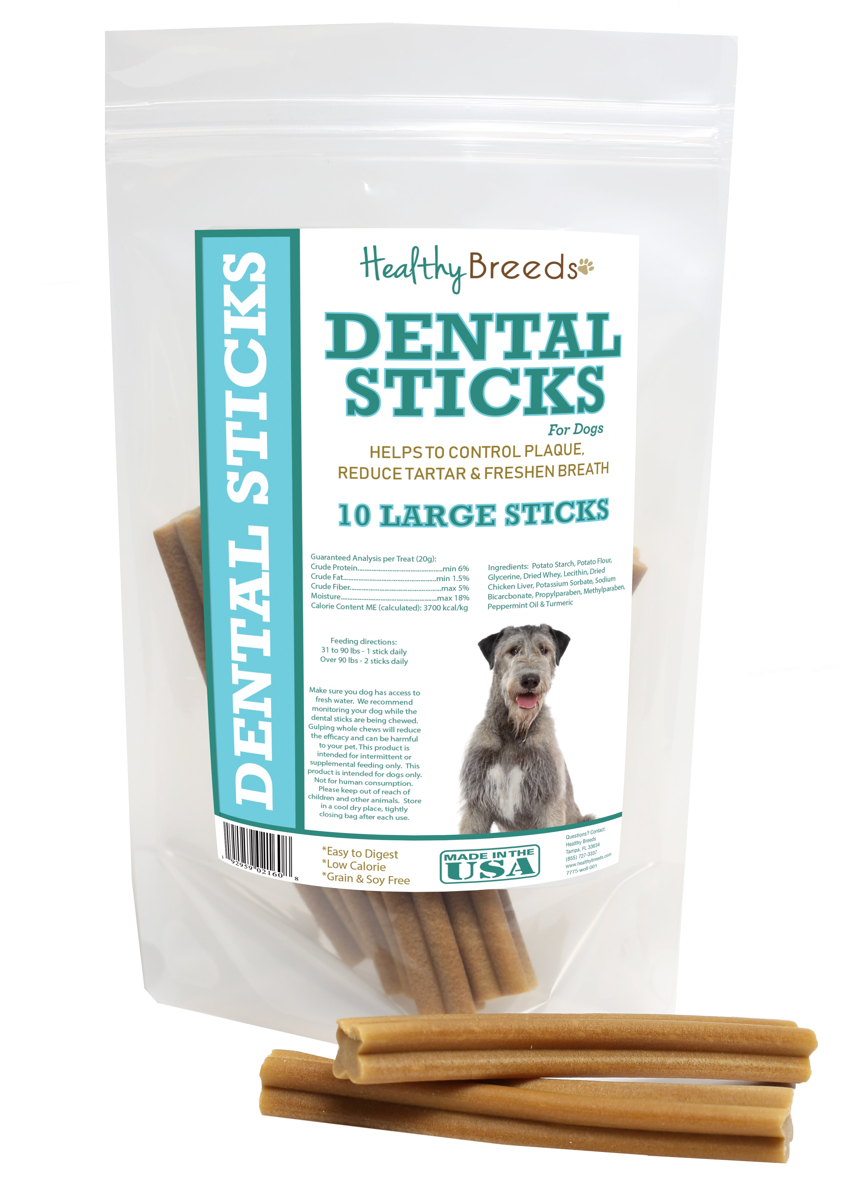 Irish Wolfhound Dental Sticks Large 10 Count