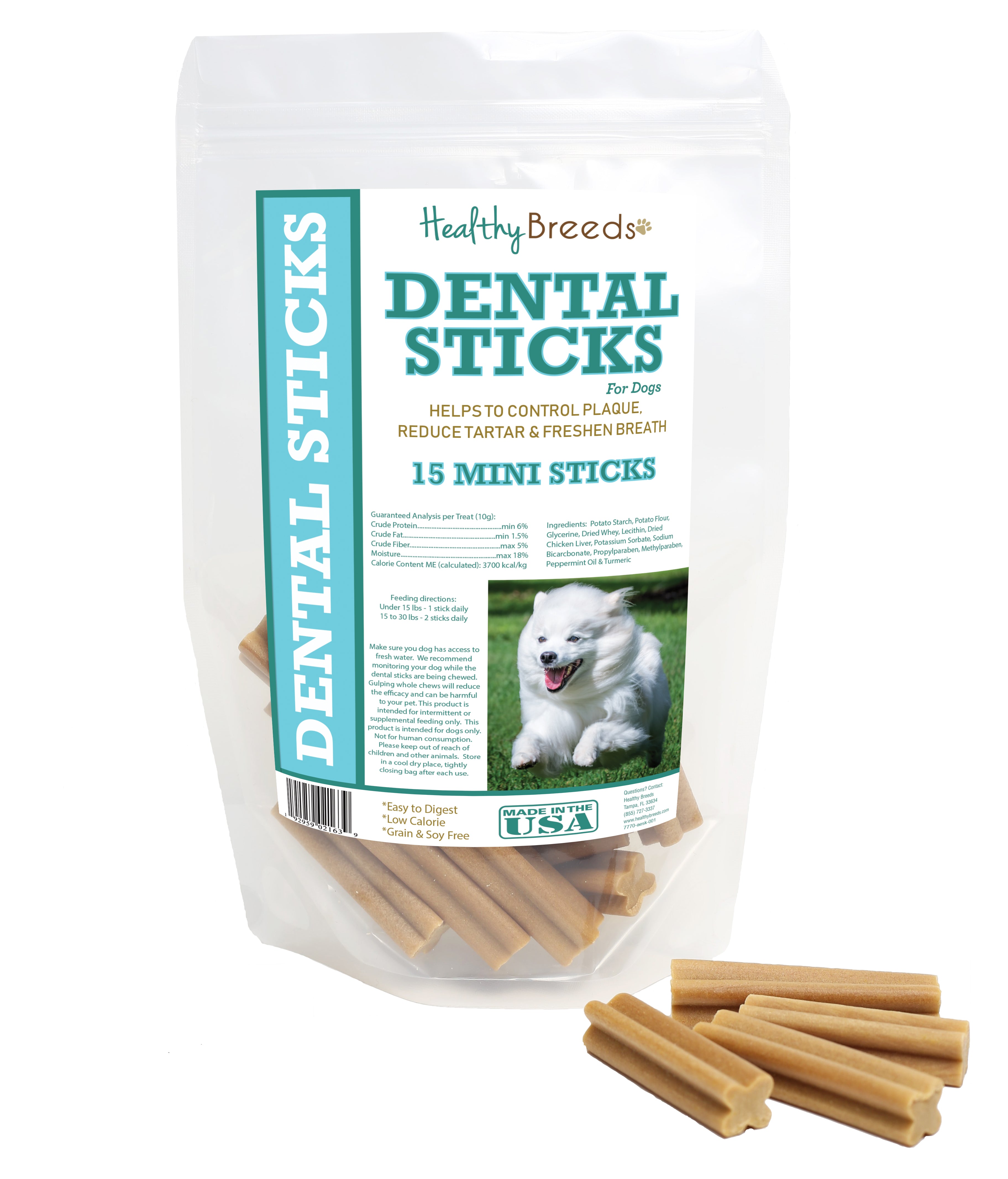 American Eskimo Dog Dental Sticks Minis 15 Count