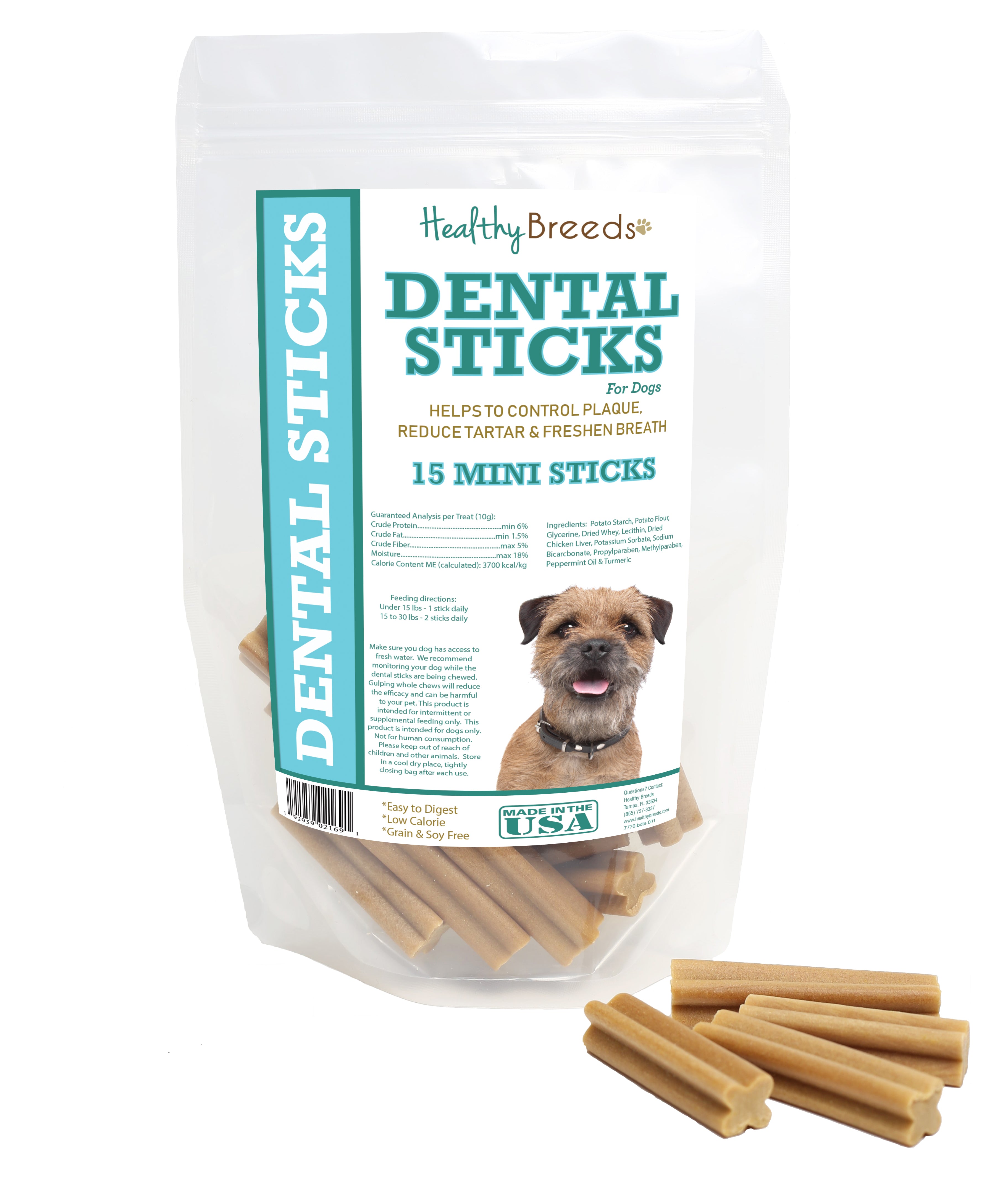 Border Terrier Dental Sticks Minis 15 Count
