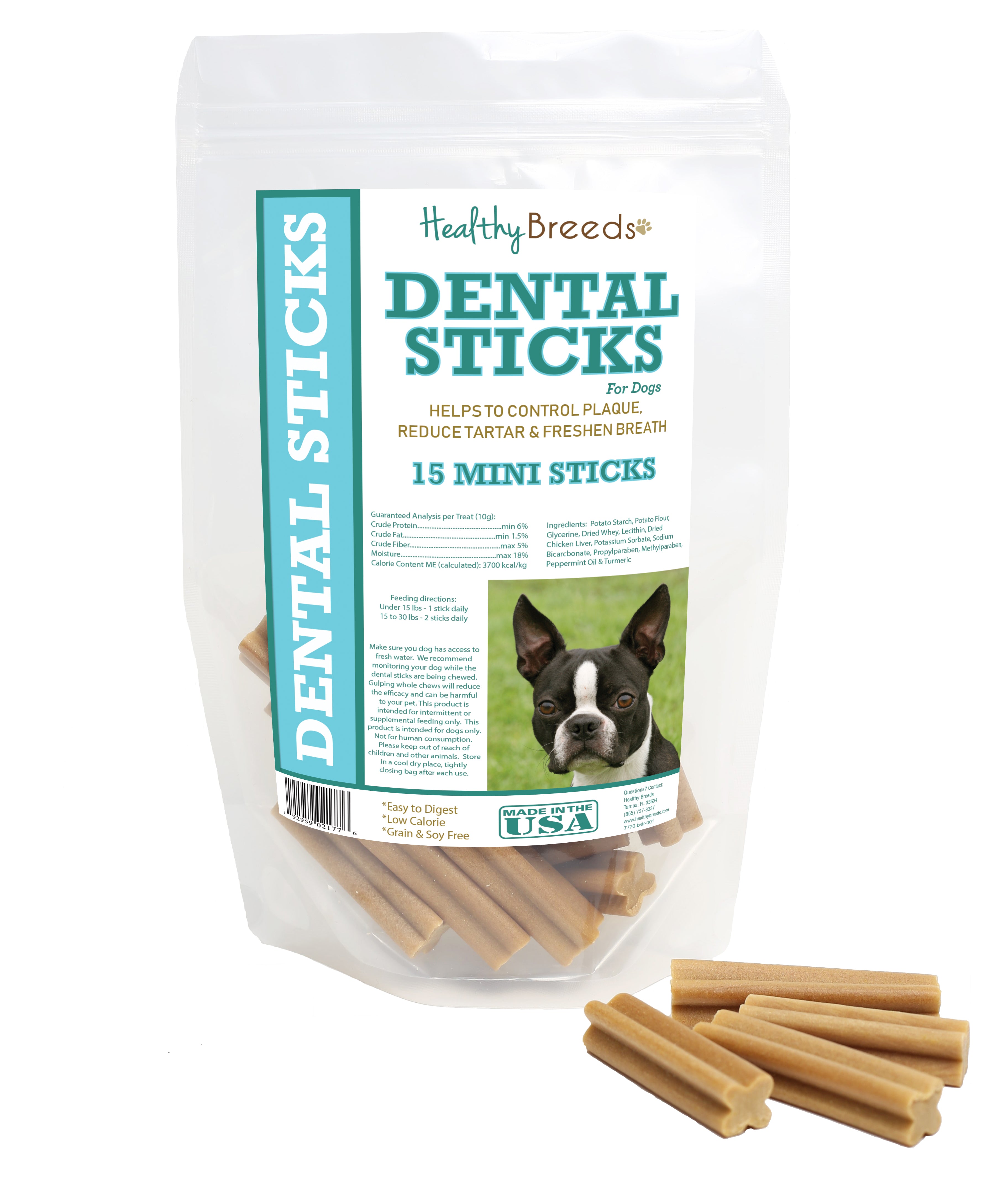 Boston Terrier Dental Sticks Minis 15 Count