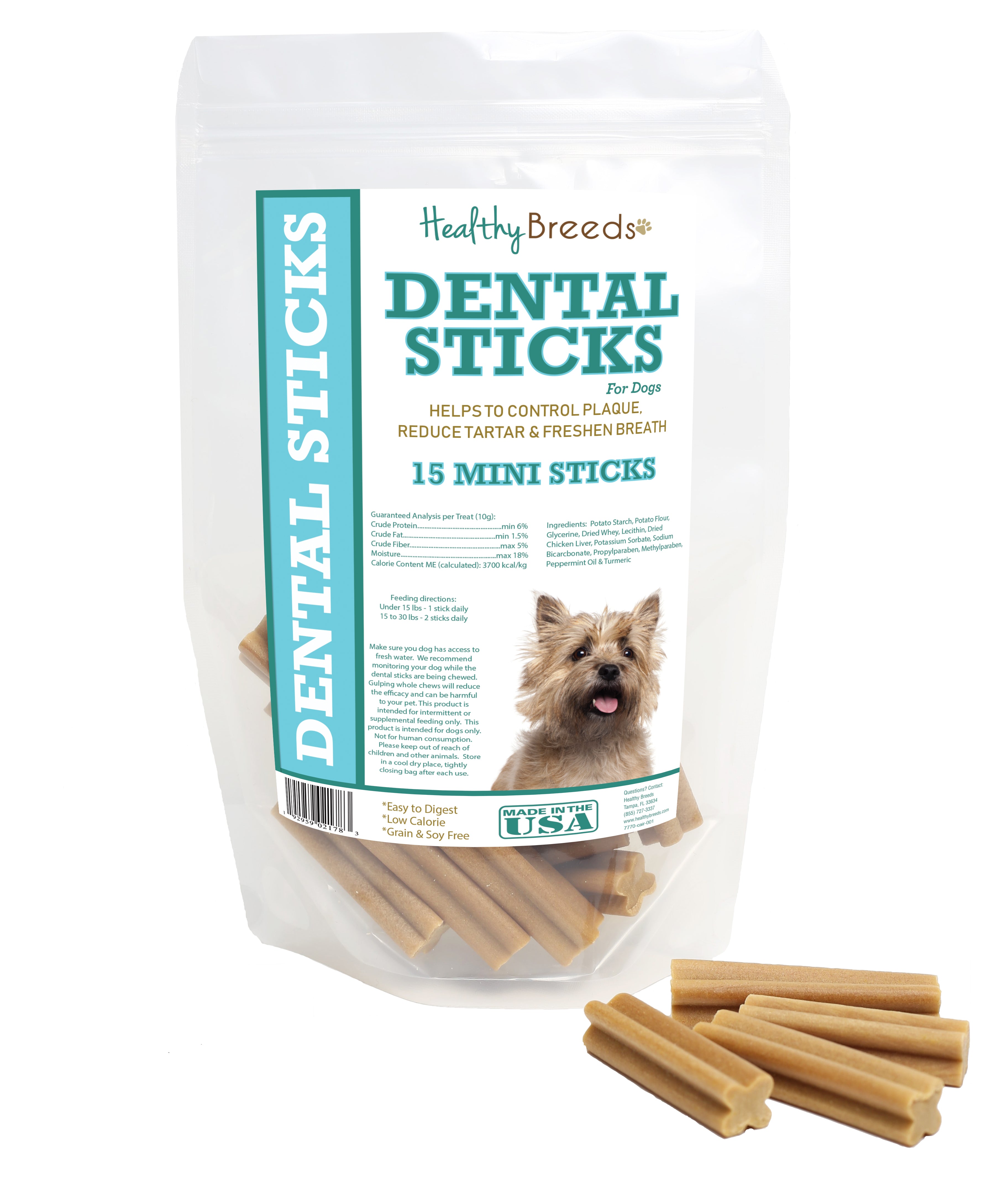 Cairn Terrier Dental Sticks Minis 15 Count