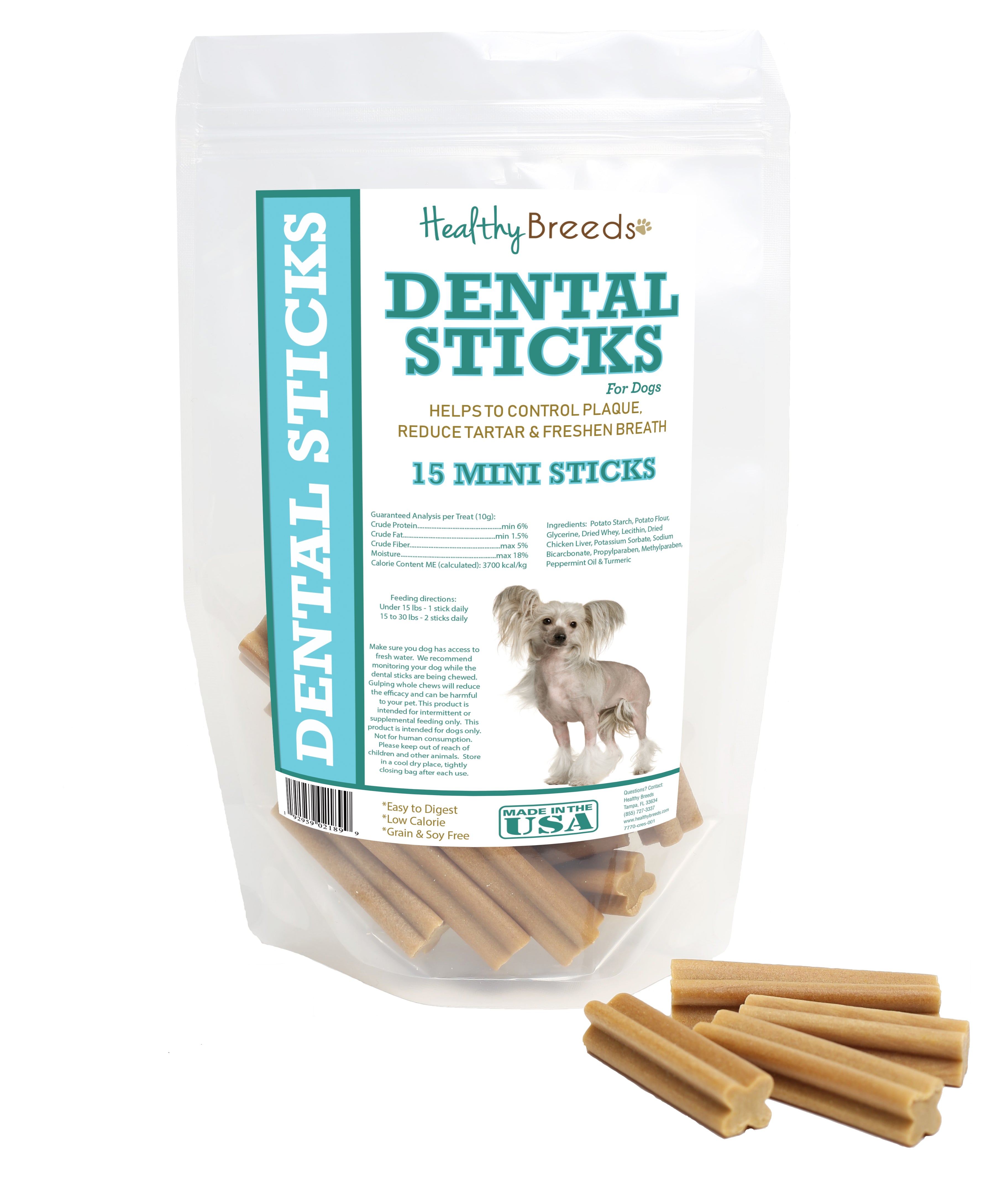 Chinese Crested Dental Sticks Minis 15 Count