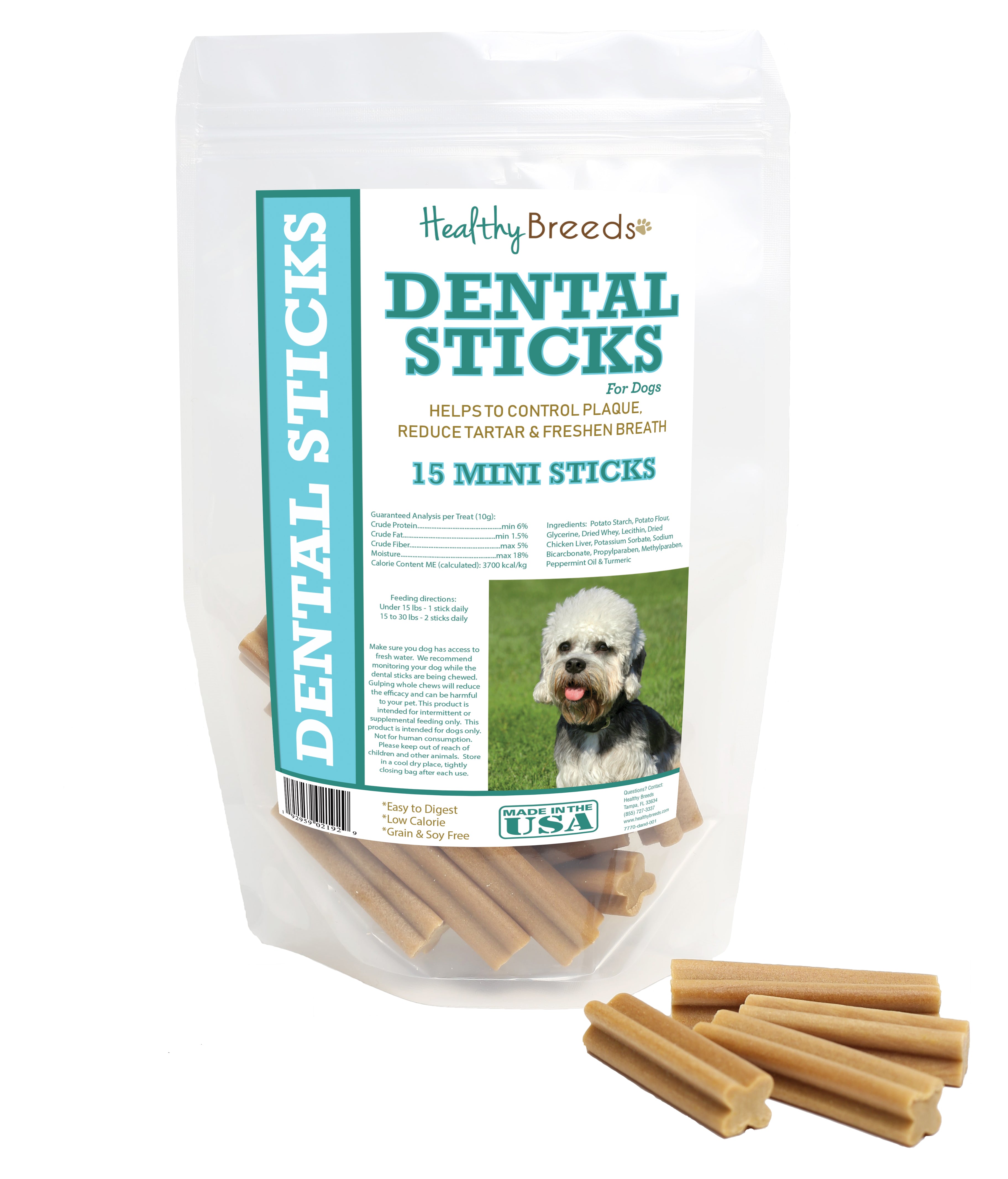 Dandie Dinmont Terrier Dental Sticks Minis 15 Count