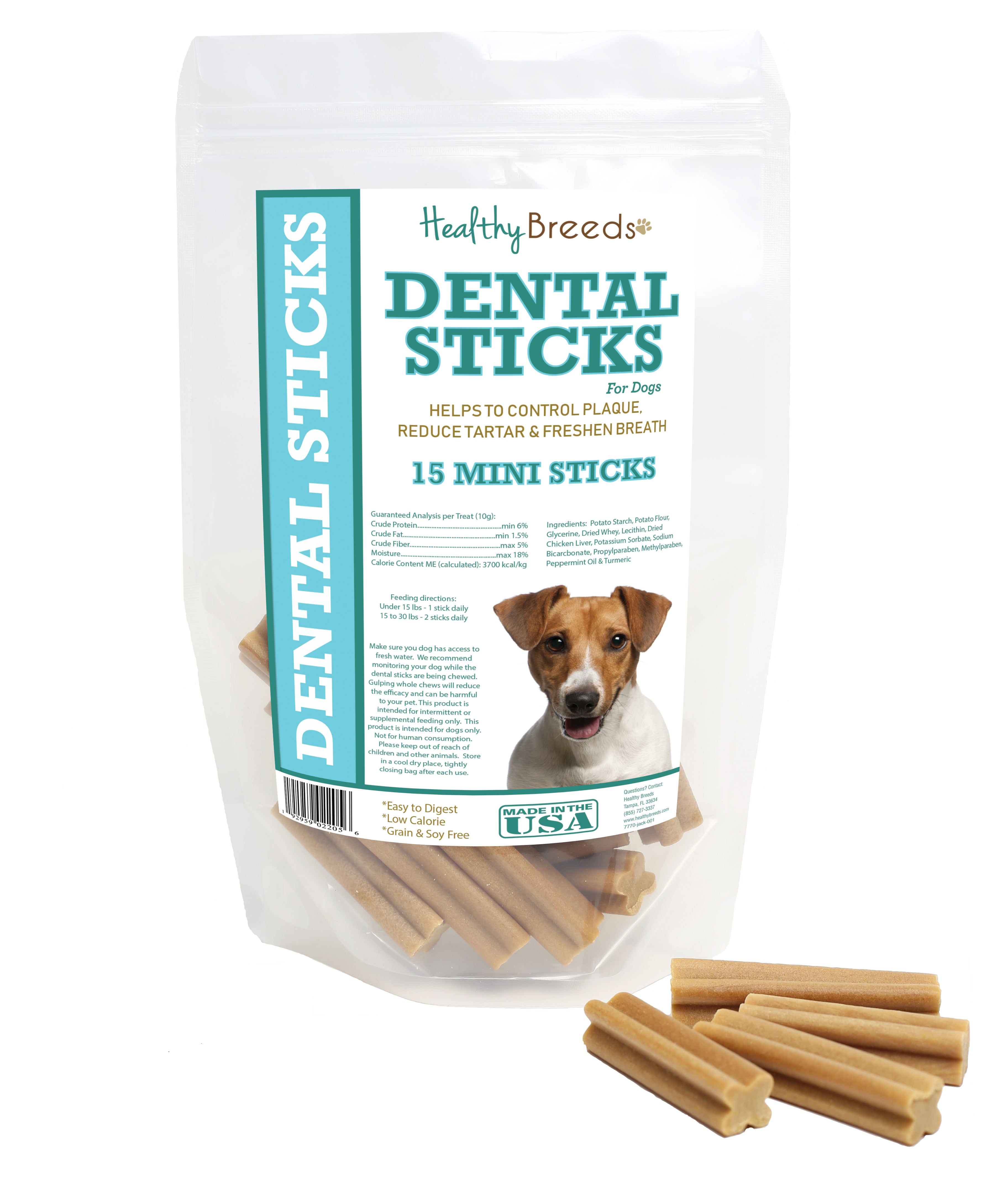 Jack Russell Terrier Dental Sticks Minis 15 Count