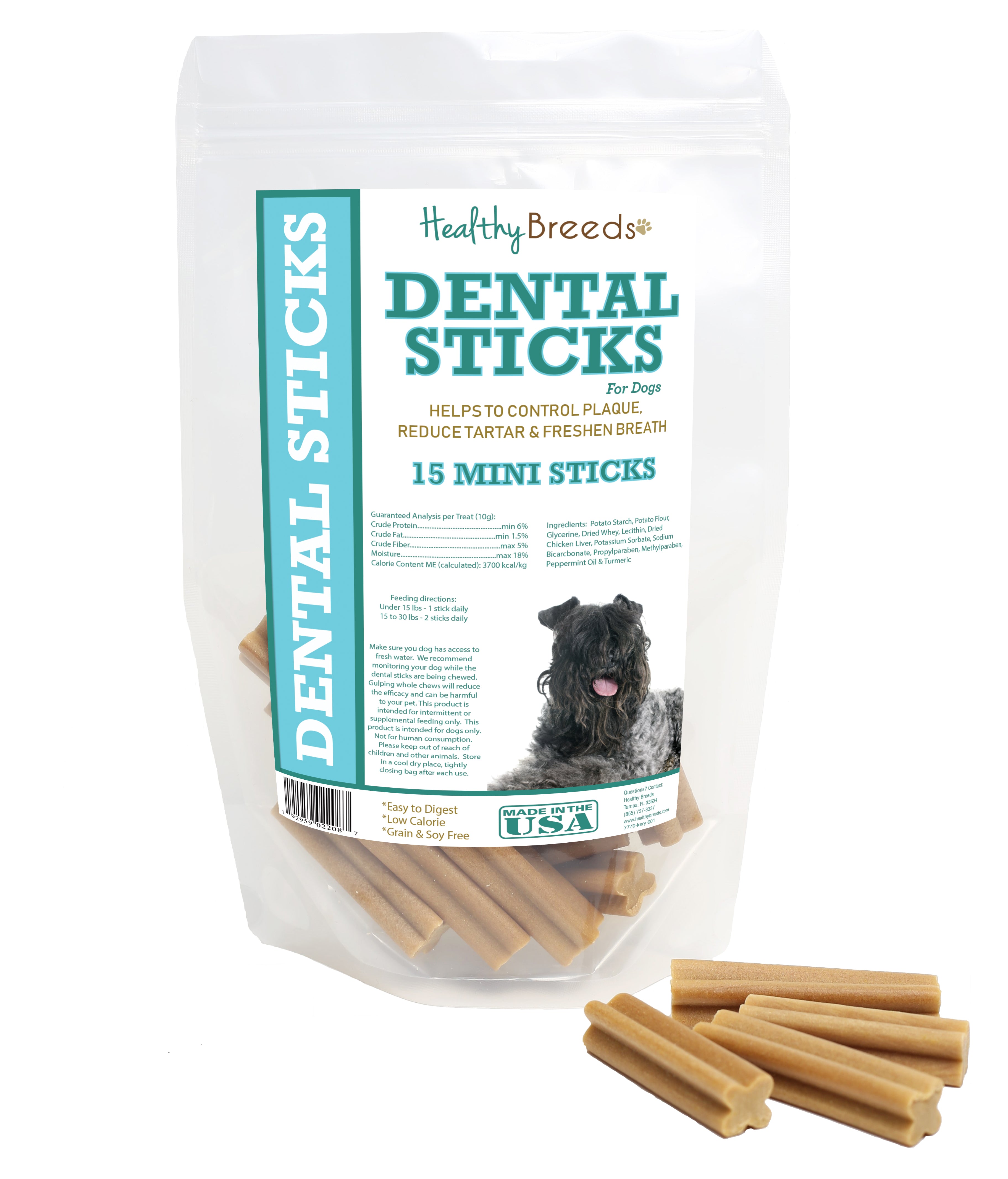 Kerry Blue Terrier Dental Sticks Minis 15 Count