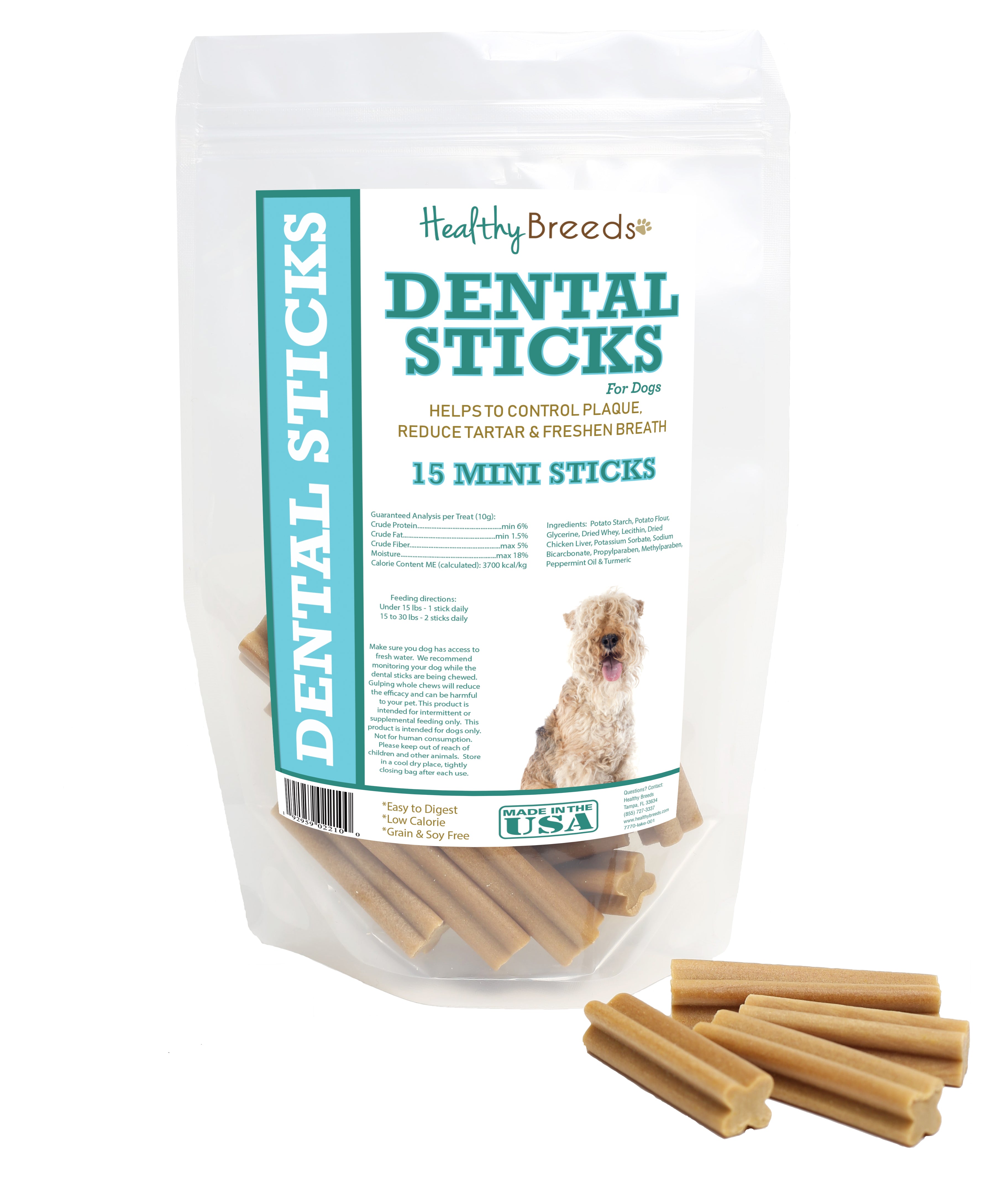 Lakeland Terrier Dental Sticks Minis 15 Count