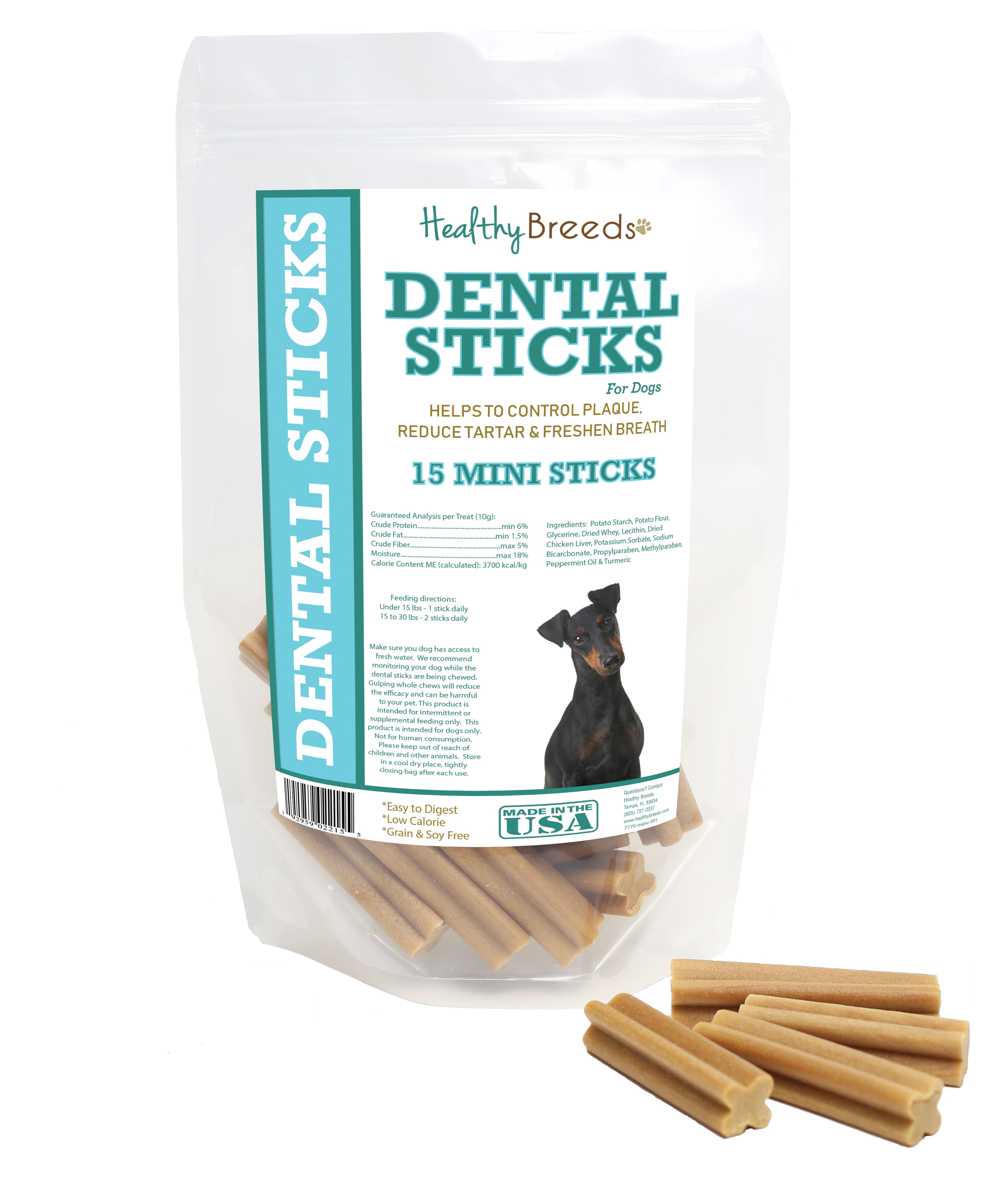 Manchester Terrier Dental Sticks Minis 15 Count