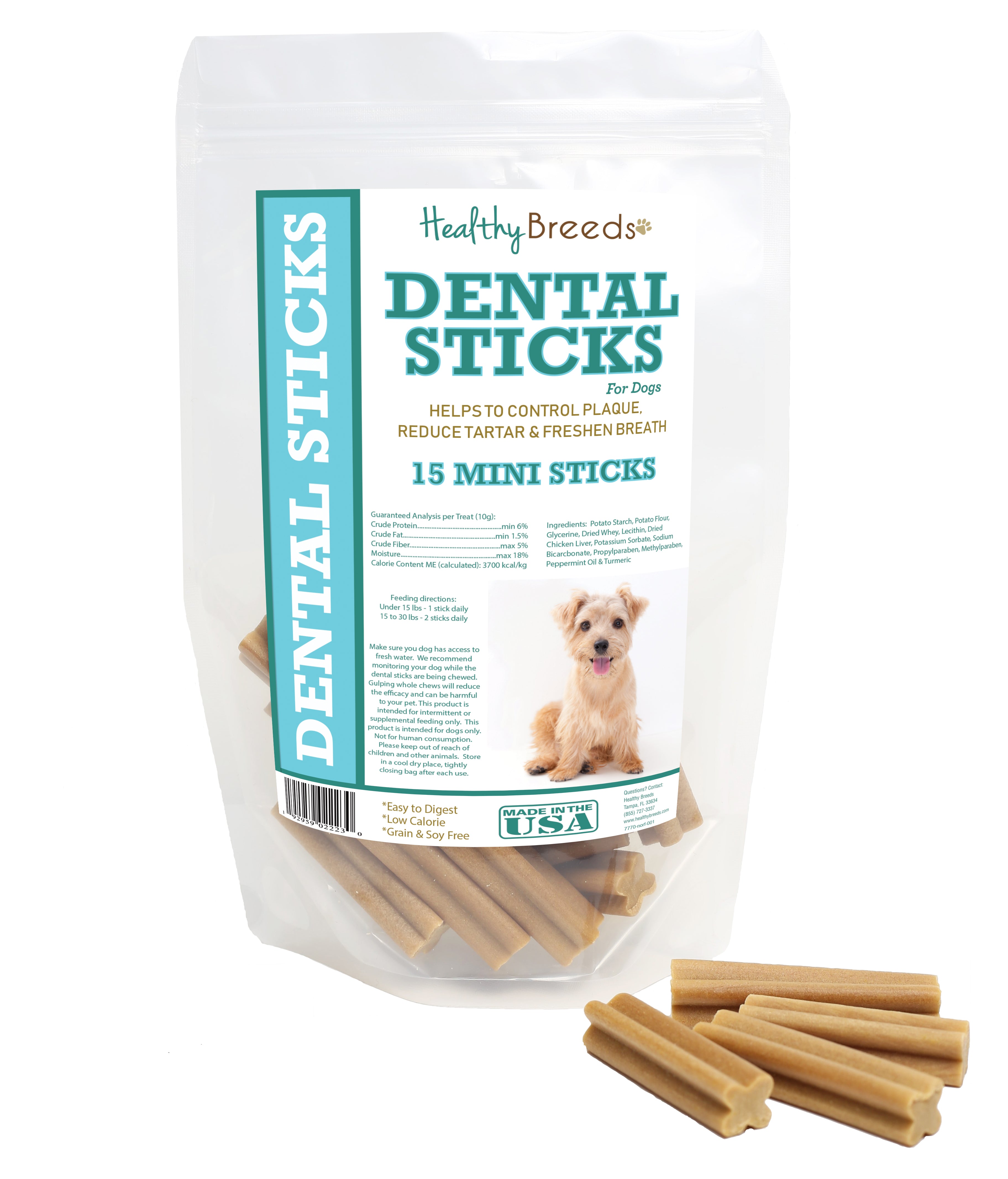Norfolk Terrier Dental Sticks Minis 15 Count