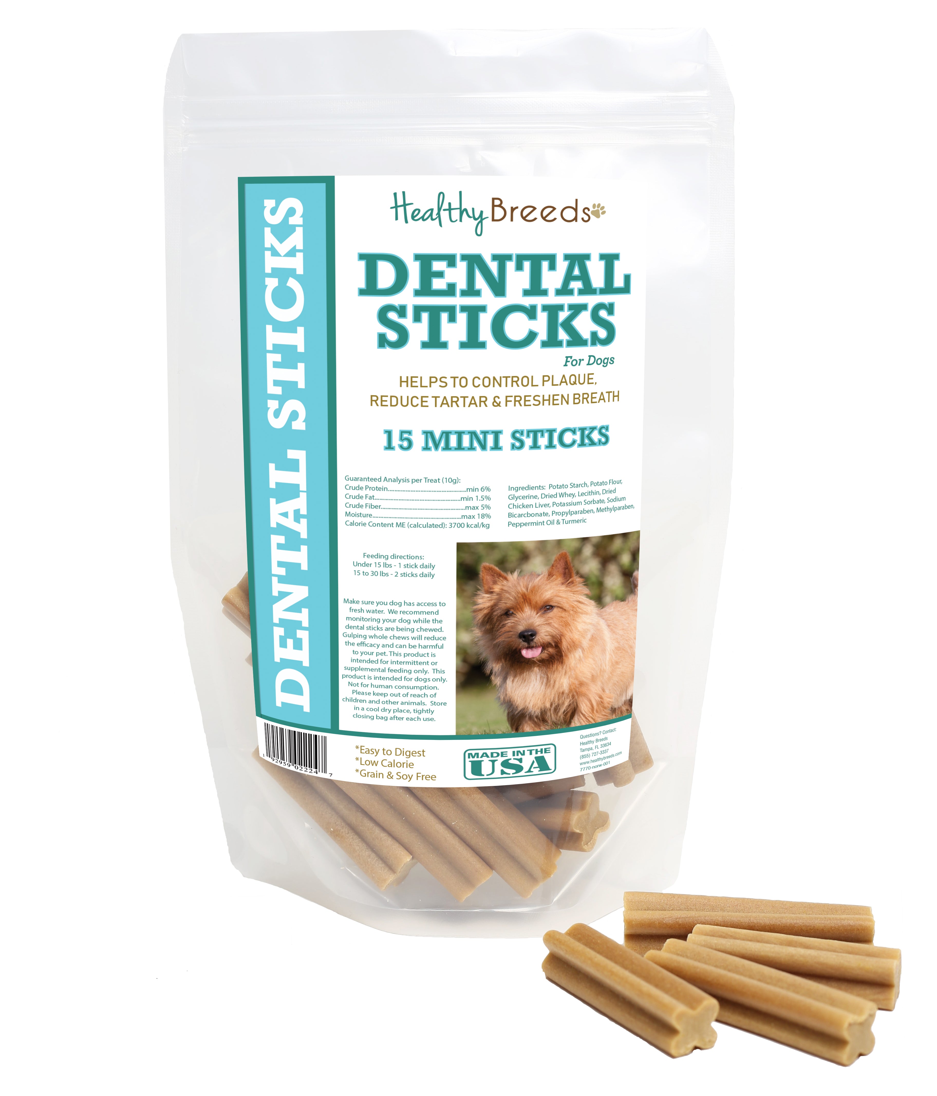 Norwich Terrier Dental Sticks Minis 15 Count
