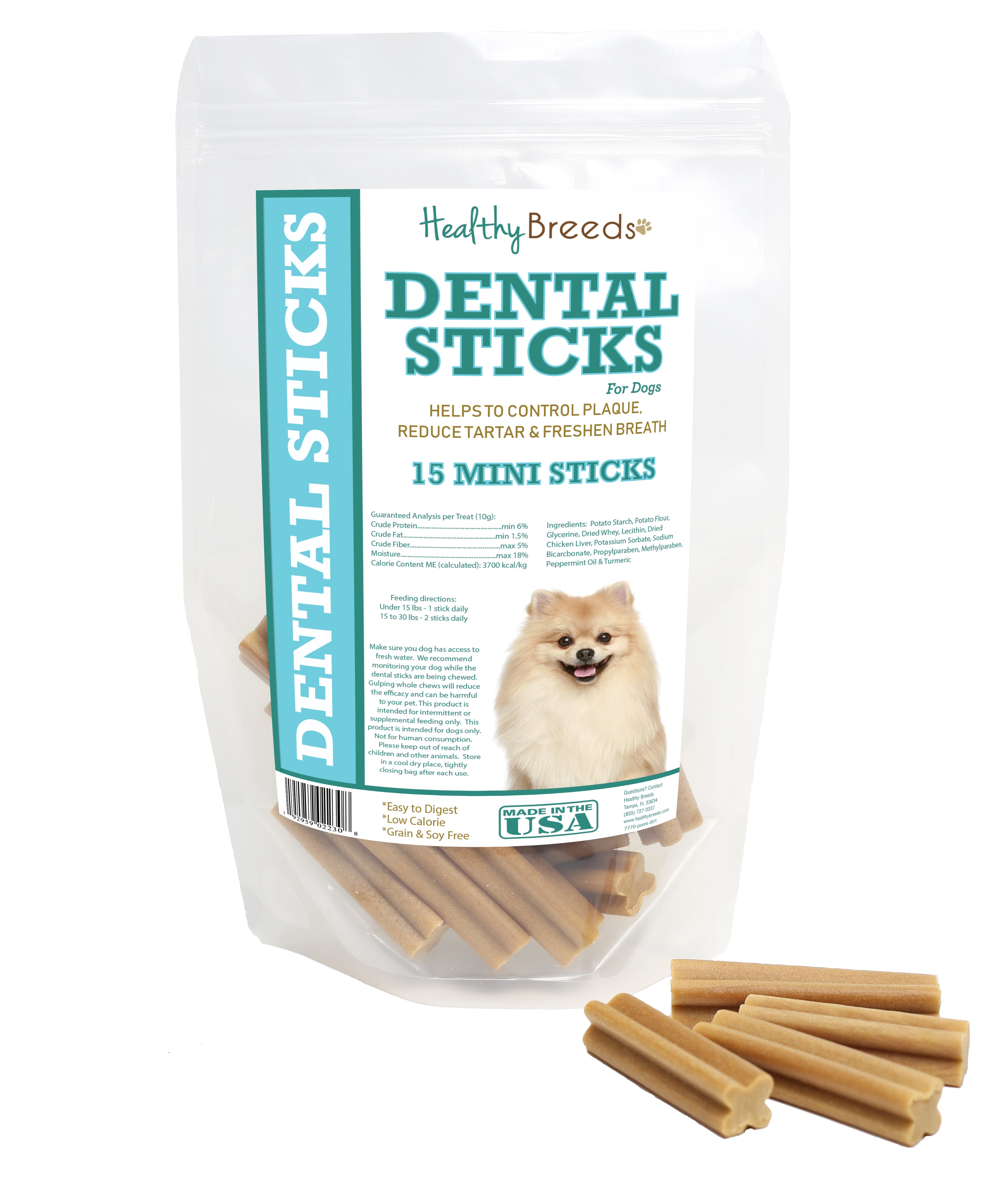 Pomeranian Dental Sticks Minis 15 Count