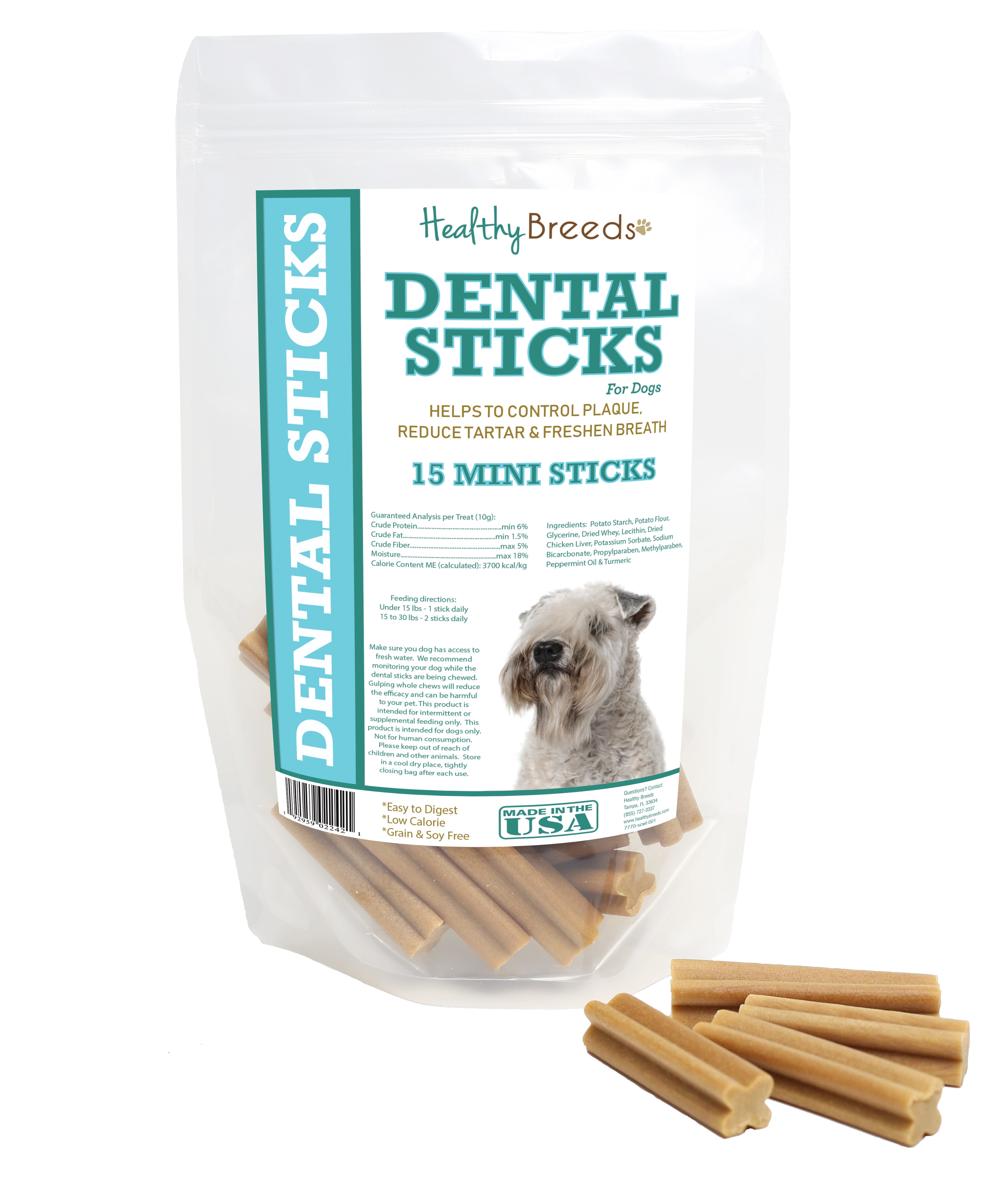 Soft Coated Wheaten Terrier Dental Sticks Minis 15 Count