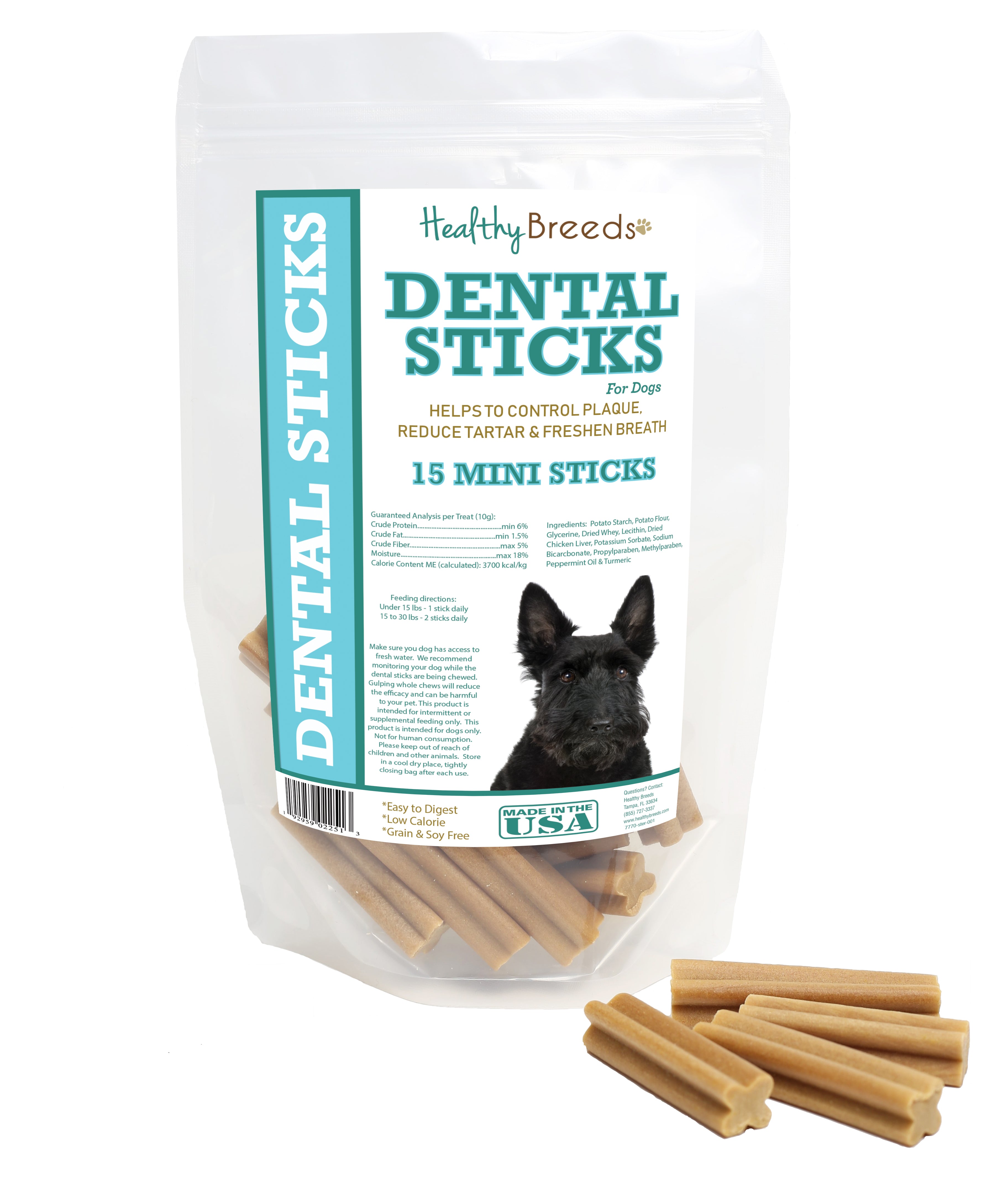Scottish Terrier Dental Sticks Minis 15 Count