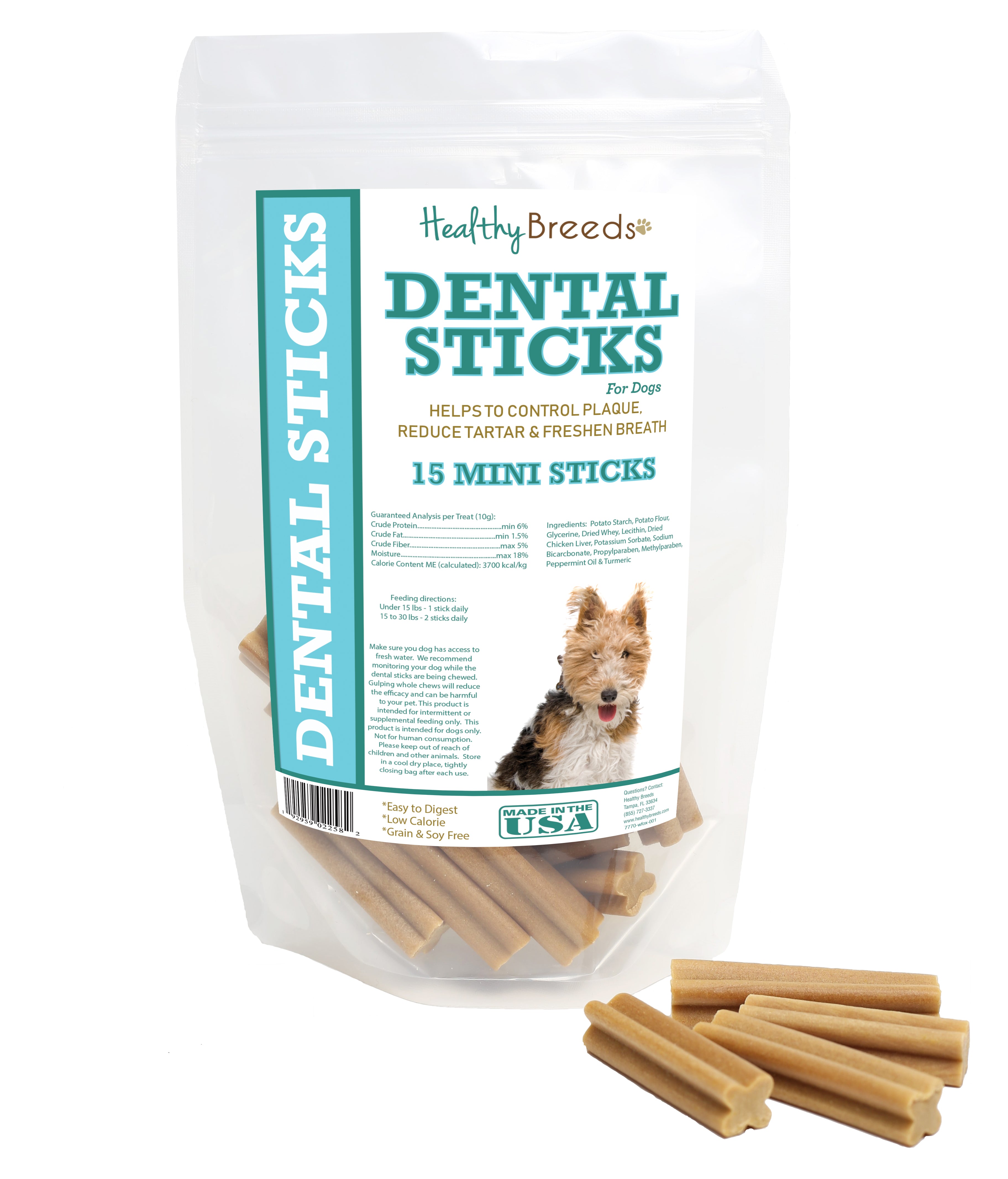 Wire Fox Terrier Dental Sticks Minis 15 Count