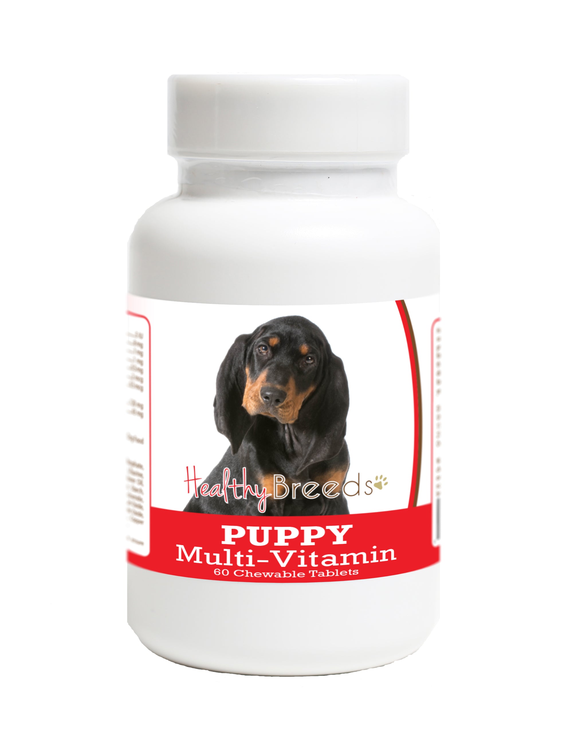 Black and Tan Coonhound Puppy Dog Multivitamin Tablet 60 Count