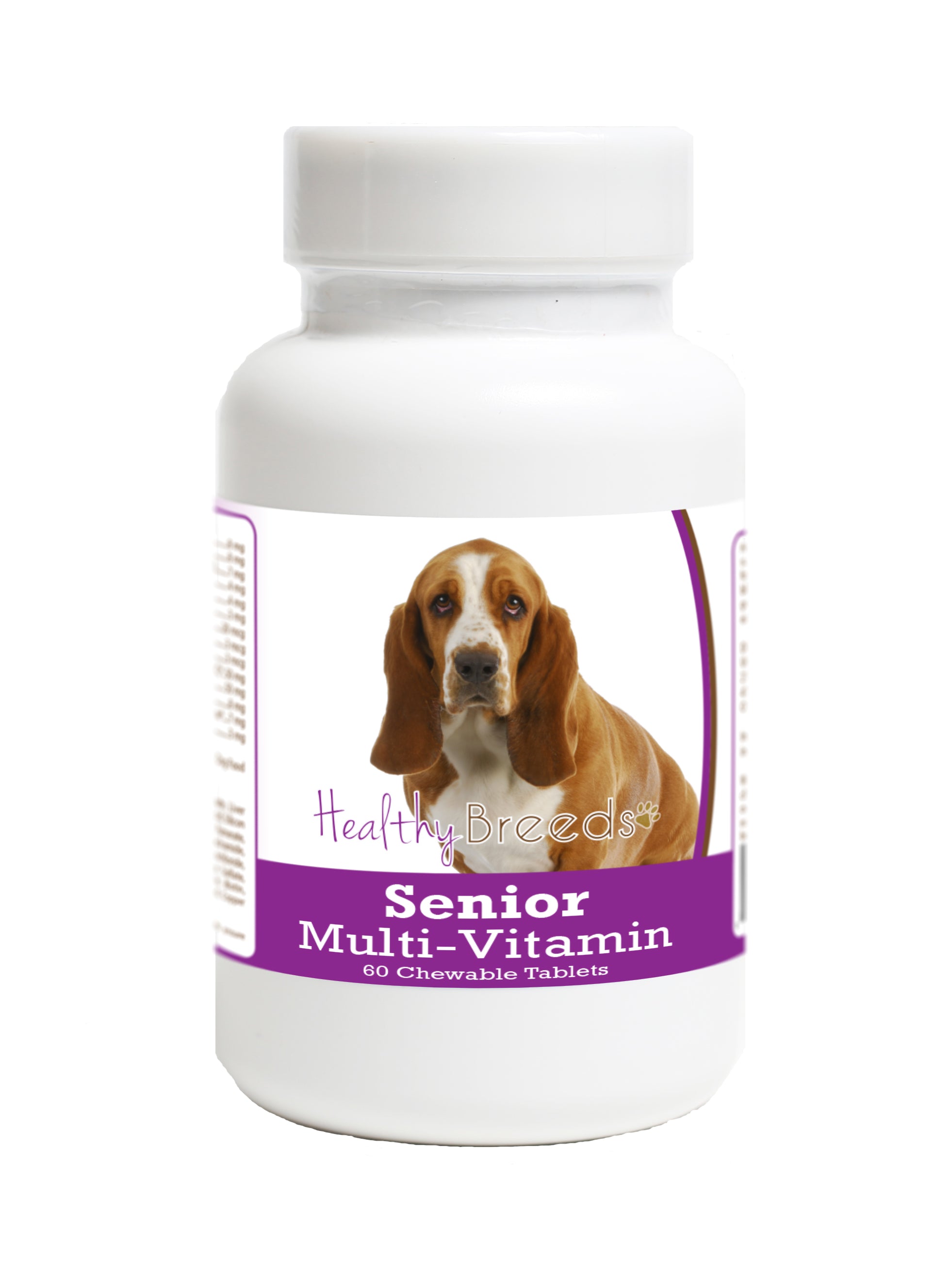 Basset Hound Senior Dog Multivitamin Tablets 60 Count