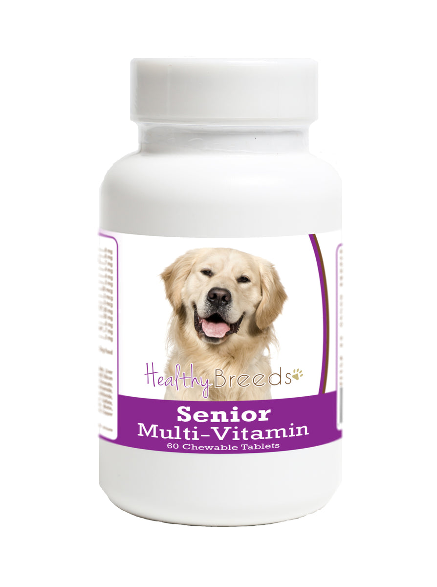 Golden Retriever Senior Dog Multivitamin Tablets 60 Count Healthy Breeds