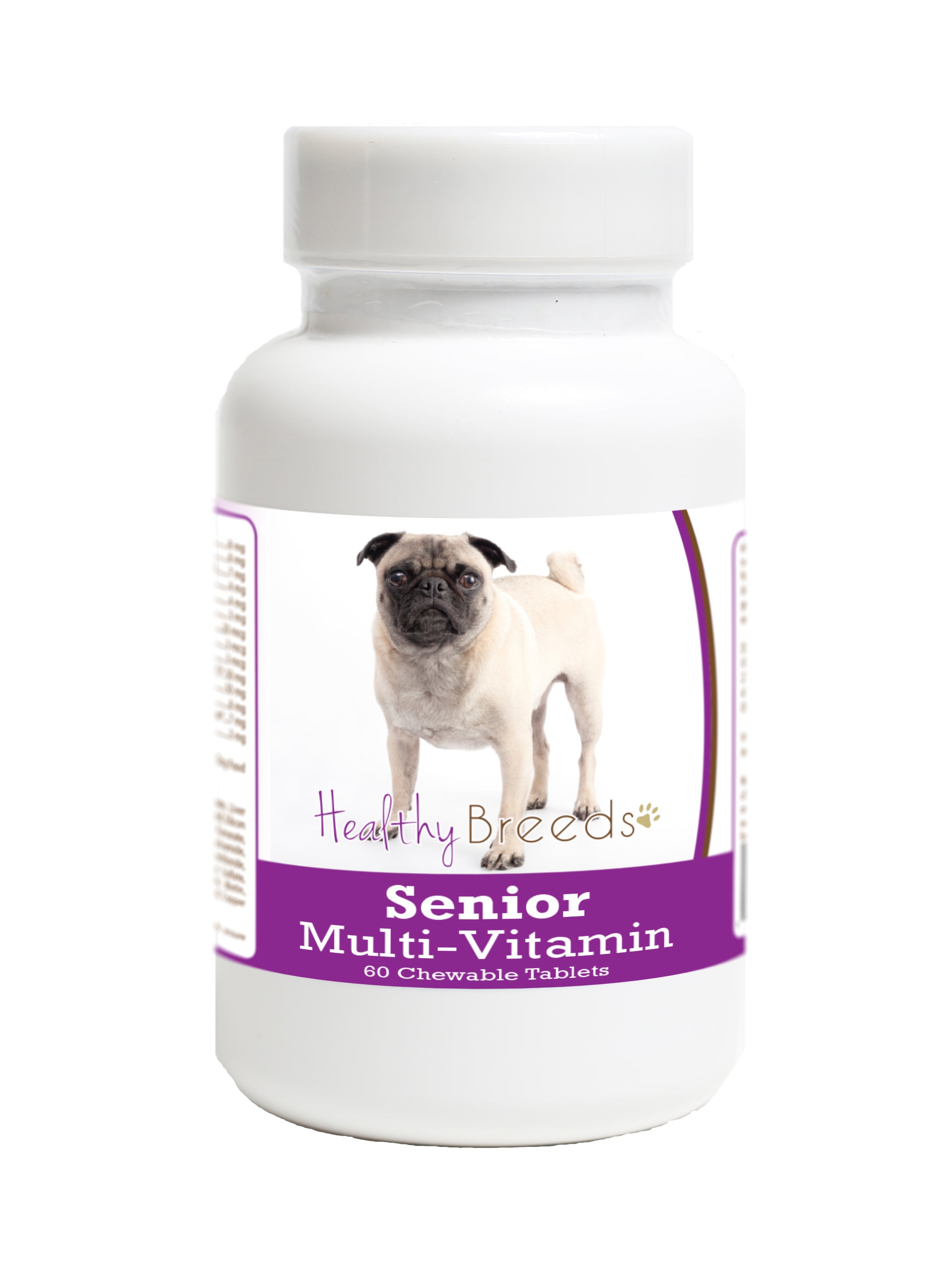 Pug Senior Dog Multivitamin Tablets 60 Count