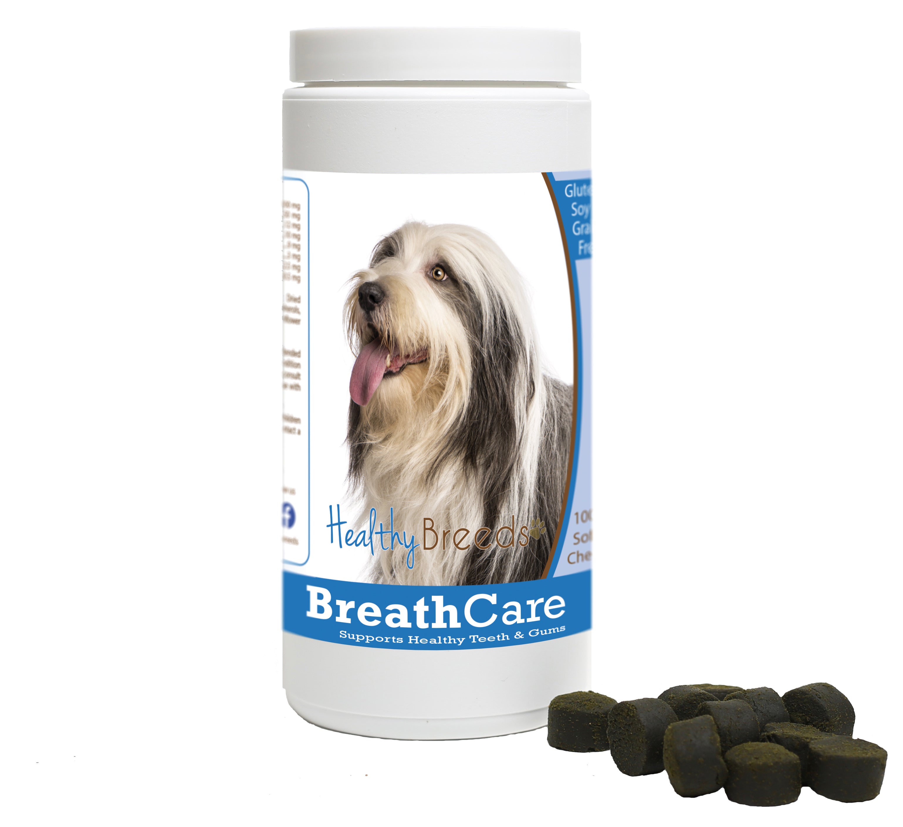 Bearded Collie Breath Care Soft Chews for Dogs 100 Count