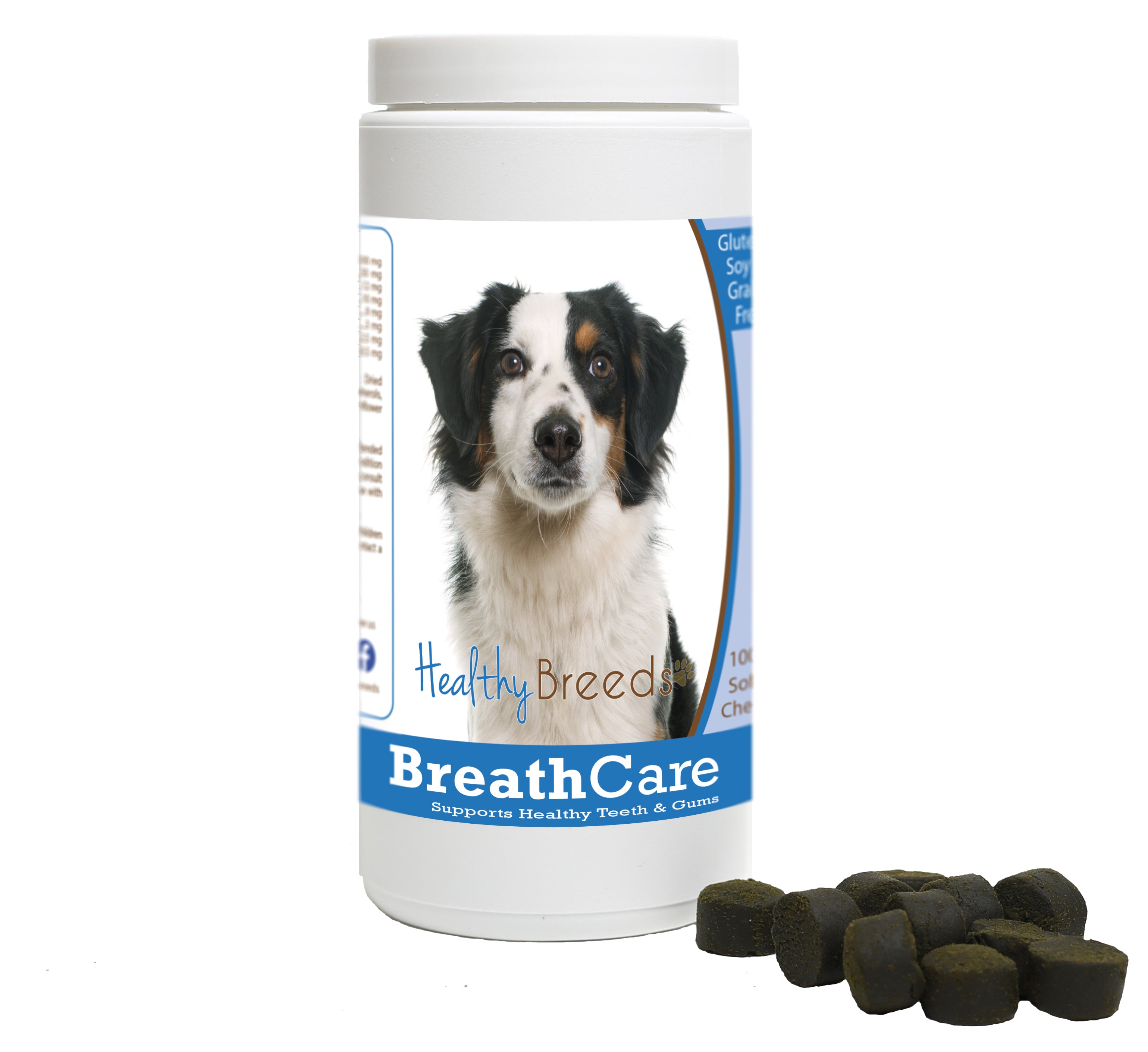 Miniature American Shepherd Breath Care Soft Chews for Dogs 100 Count