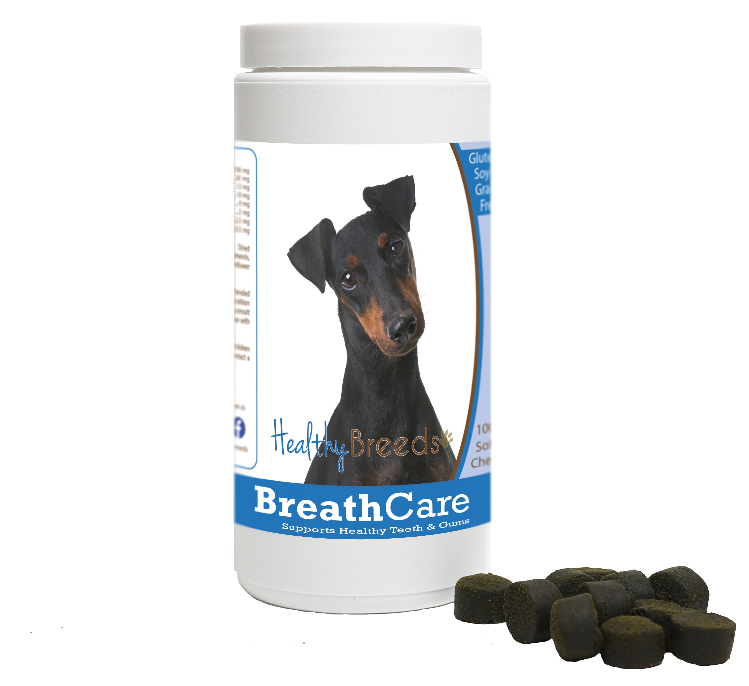 Manchester Terrier Breath Care Soft Chews for Dogs 100 Count