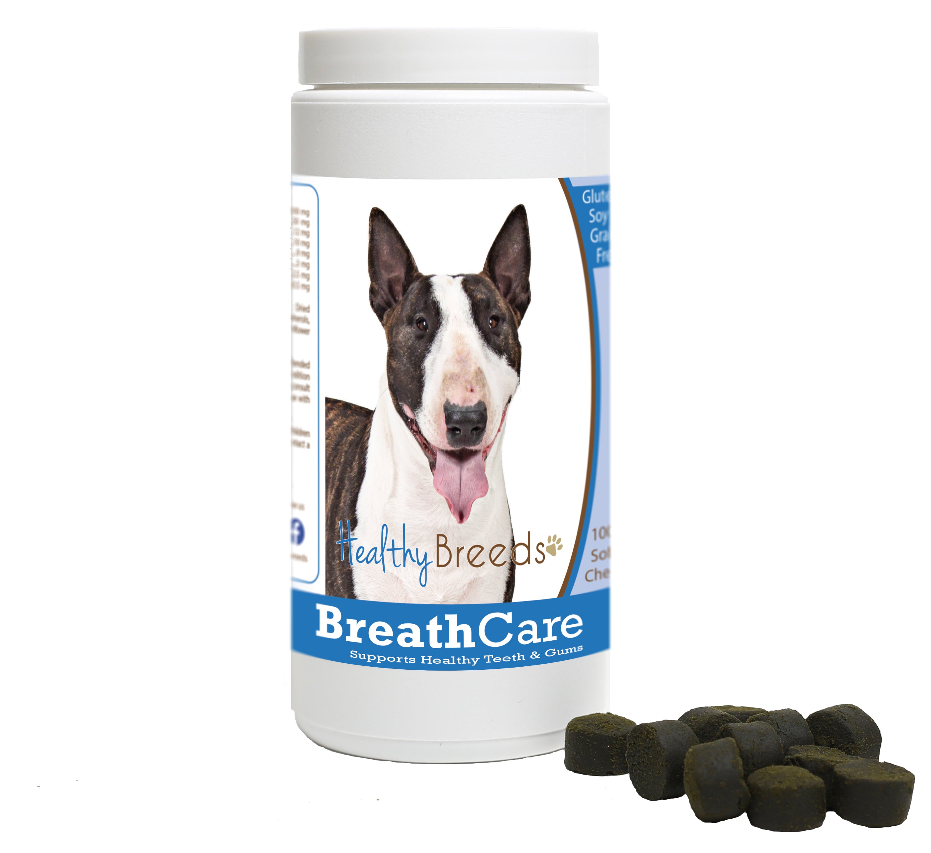 Miniature Bull Terrier Breath Care Soft Chews for Dogs 100 Count