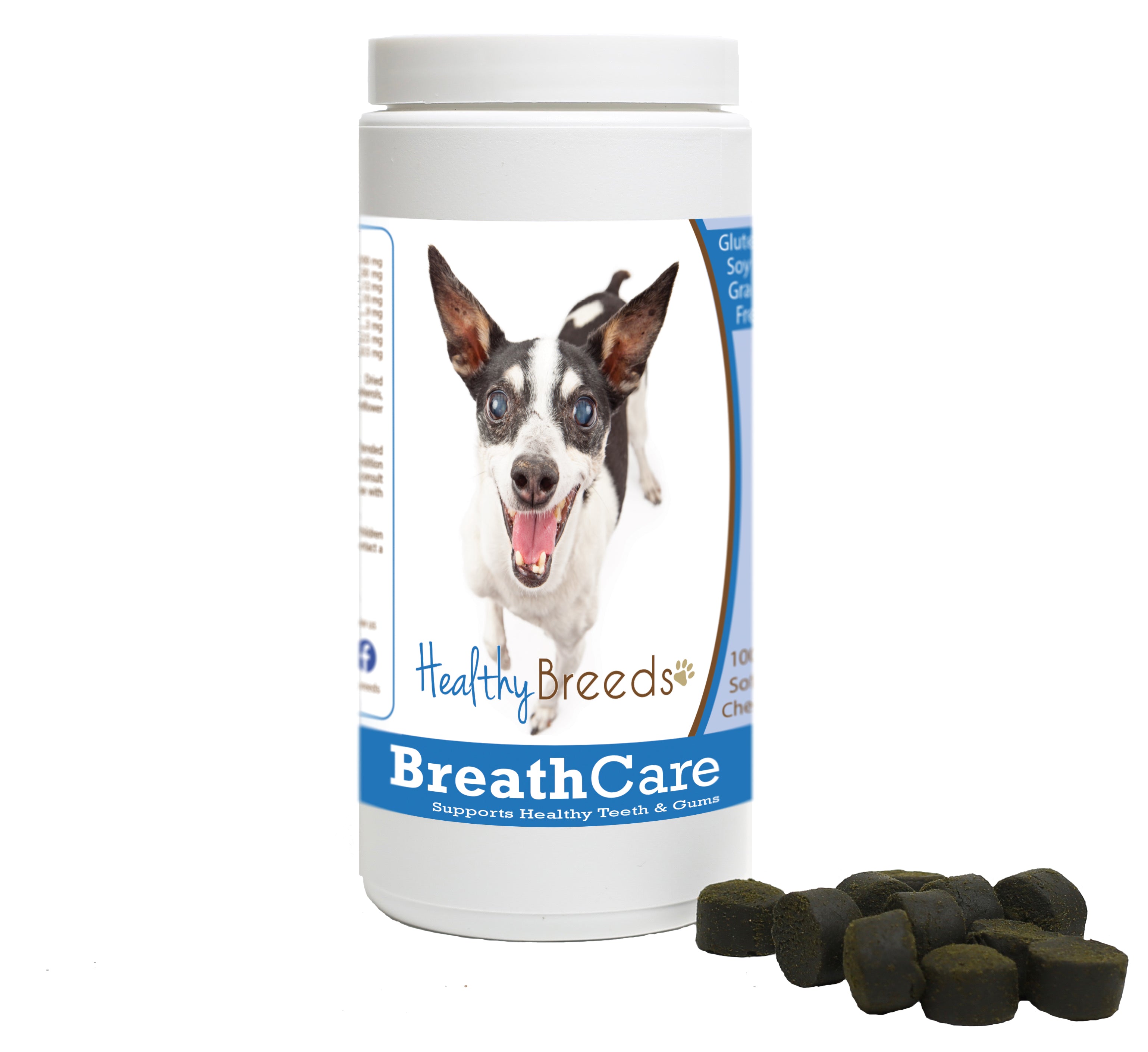 Rat Terrier Breath Care Soft Chews for Dogs 100 Count