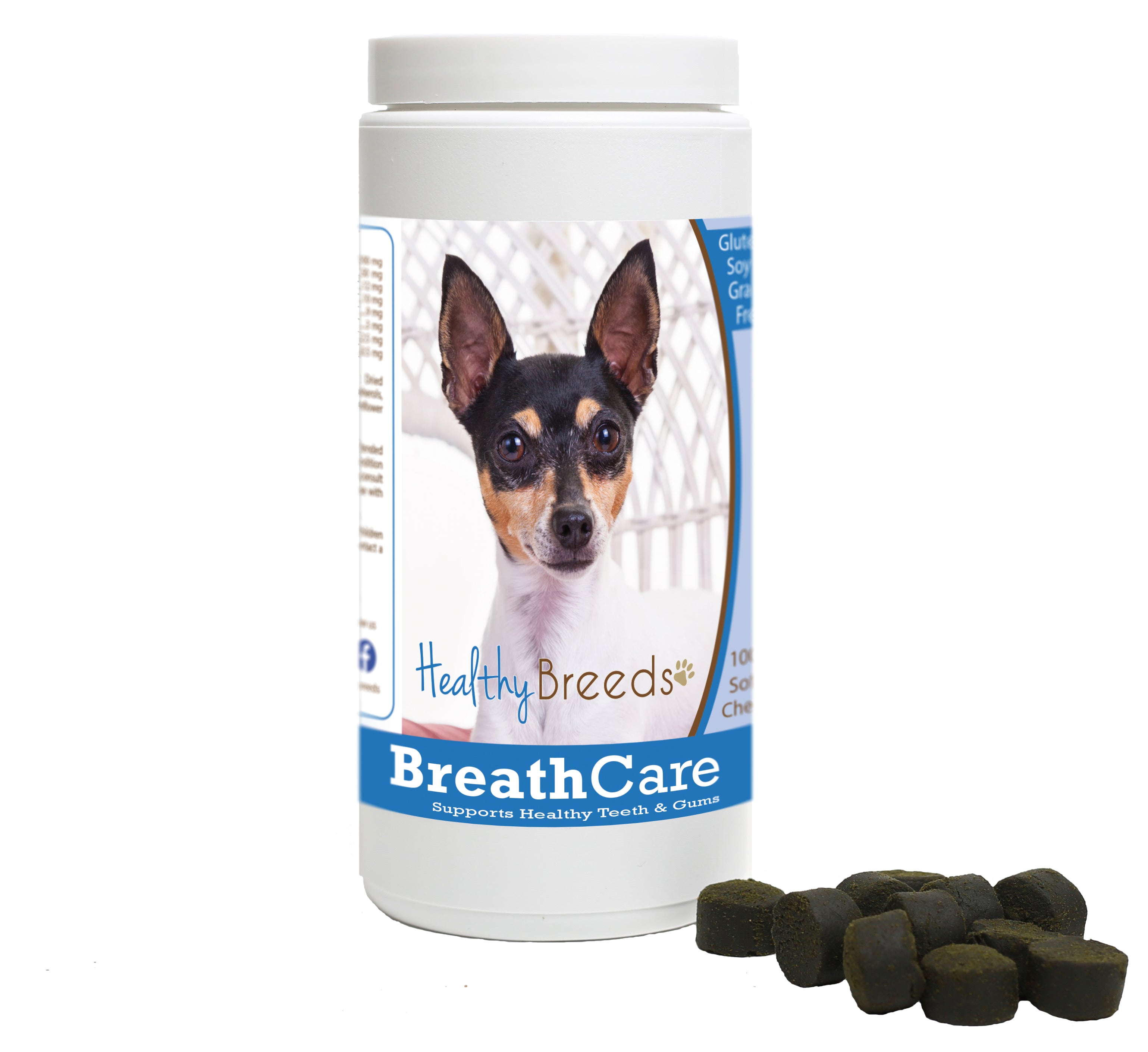 Toy Fox Terrier Breath Care Soft Chews for Dogs 100 Count