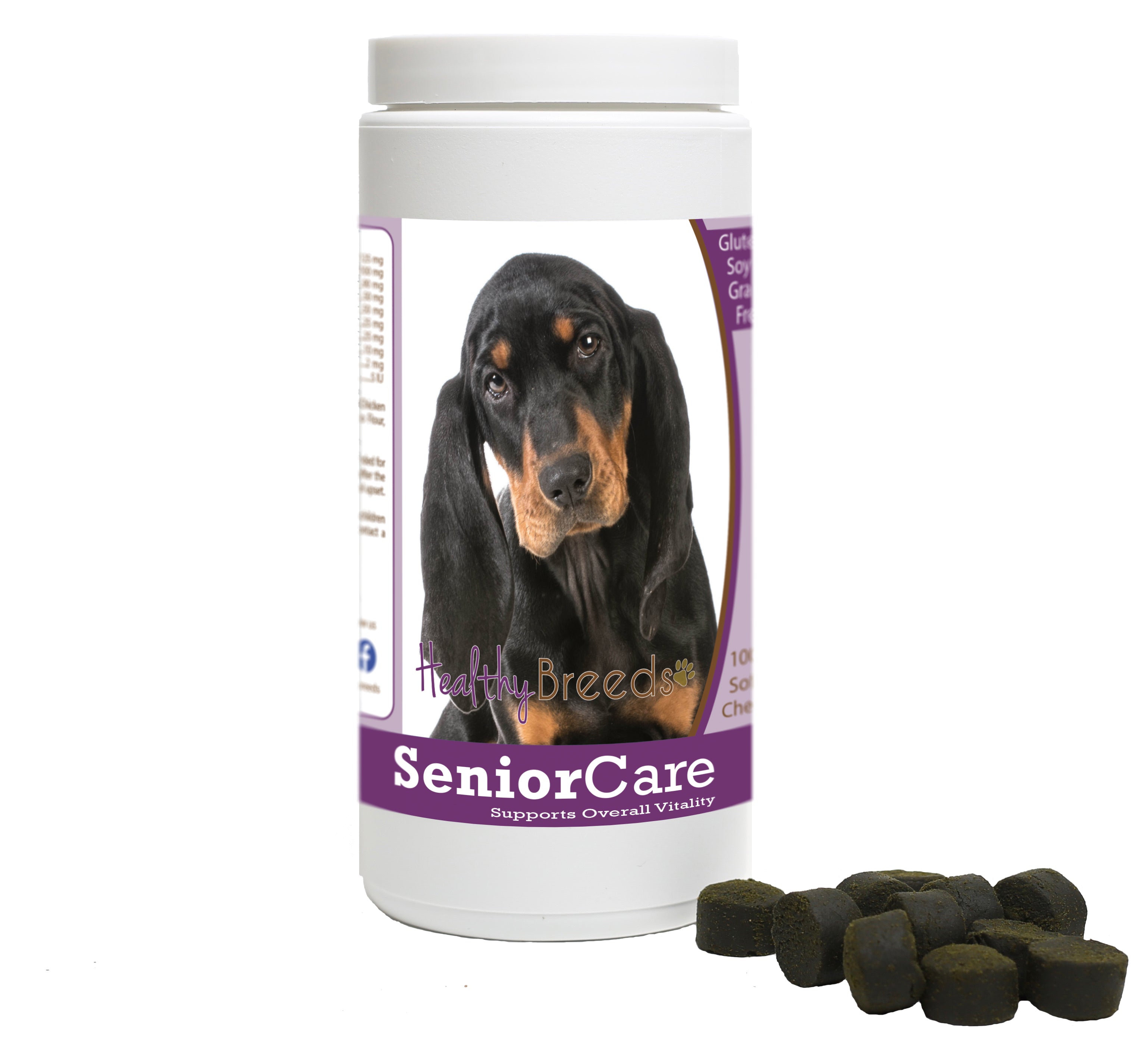 Black and Tan Coonhound Senior Dog Care Soft Chews 100 Count