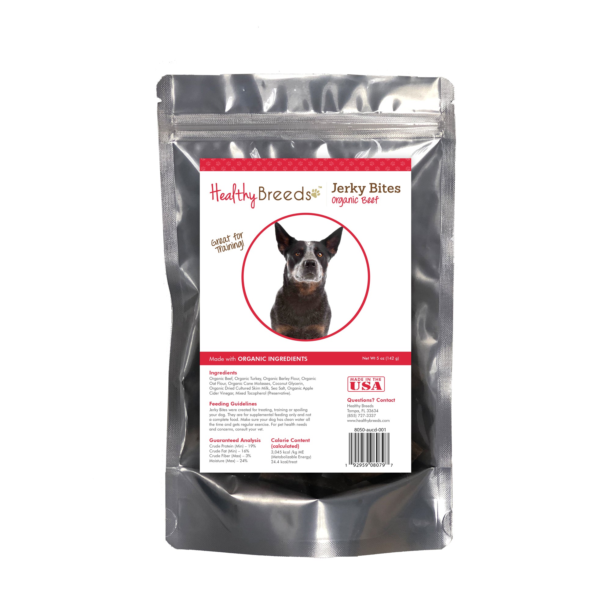 Australian Cattle Dog Jerky Bites Beef Recipe Dog Treats 5 oz