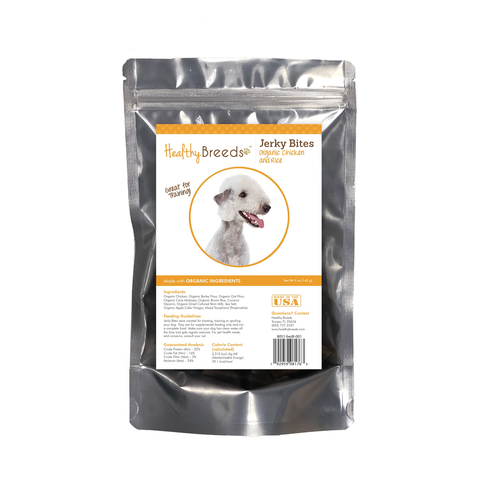 Bedlington Terrier Jerky Bites Chicken & Rice Recipe Dog Treats 5 oz