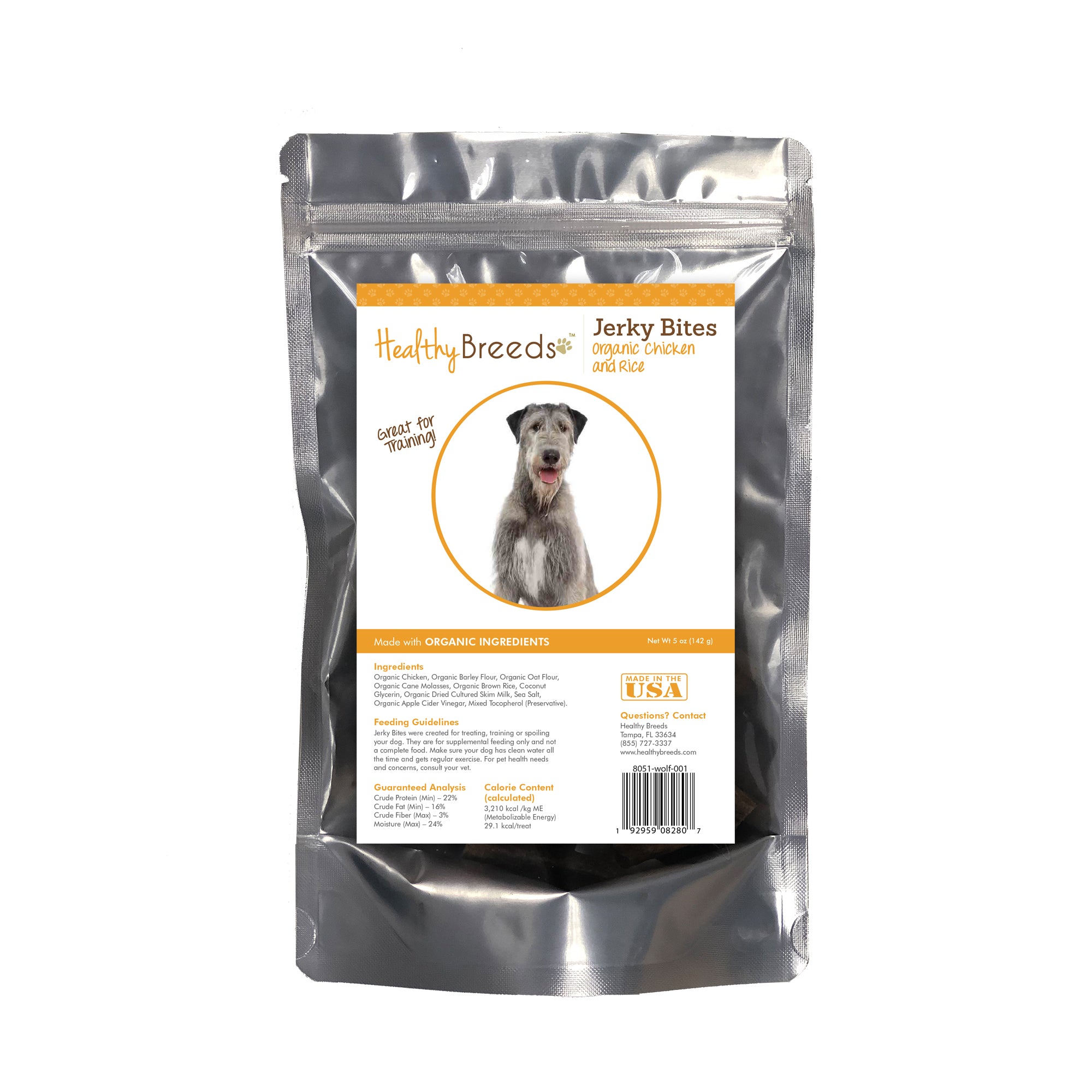 Irish Wolfhound Jerky Bites Chicken & Rice Recipe Dog Treats 5 oz