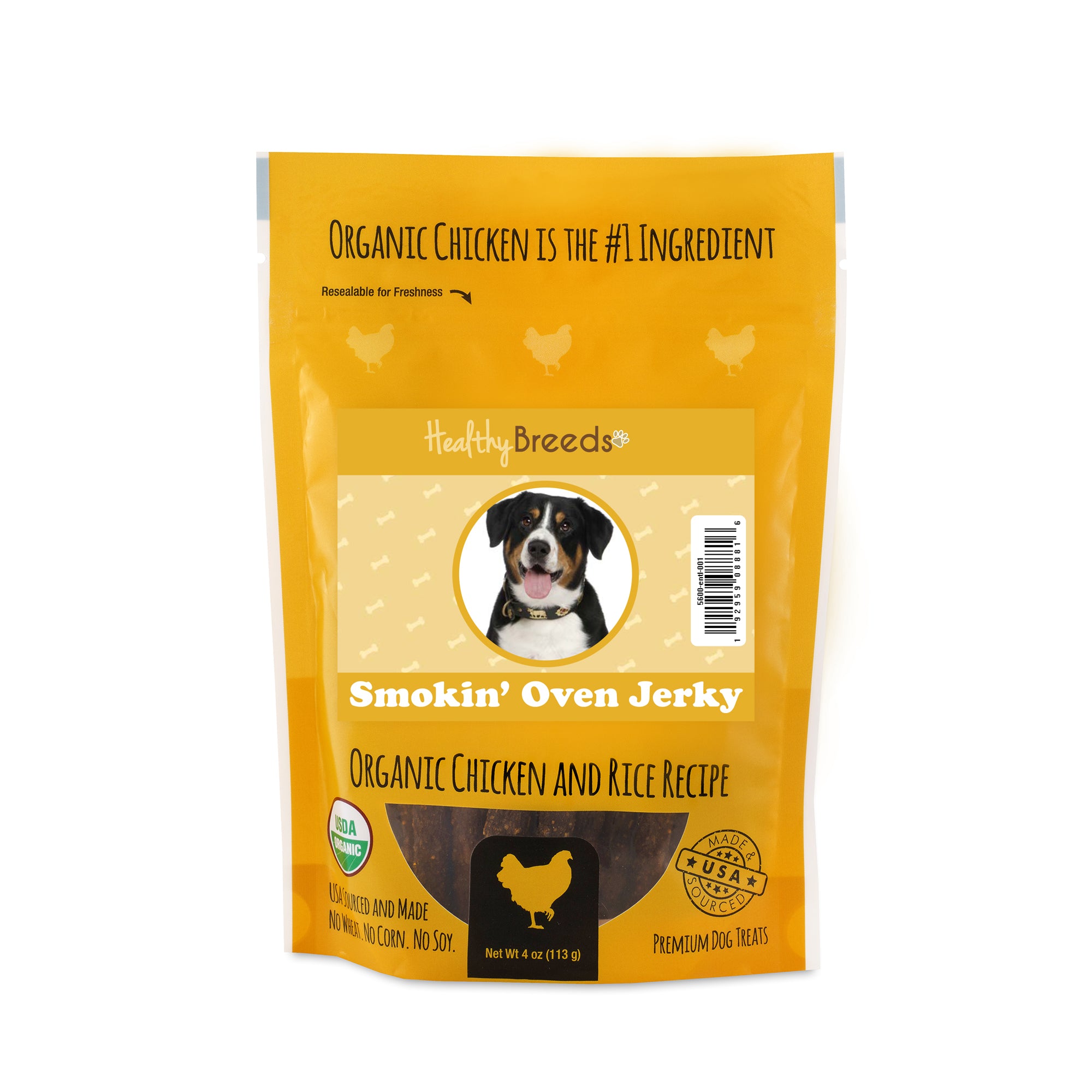 Entlebucher Mountain Dog Smokin' Oven Organic Chicken & Rice Recipe Jerky Dog Treats 4