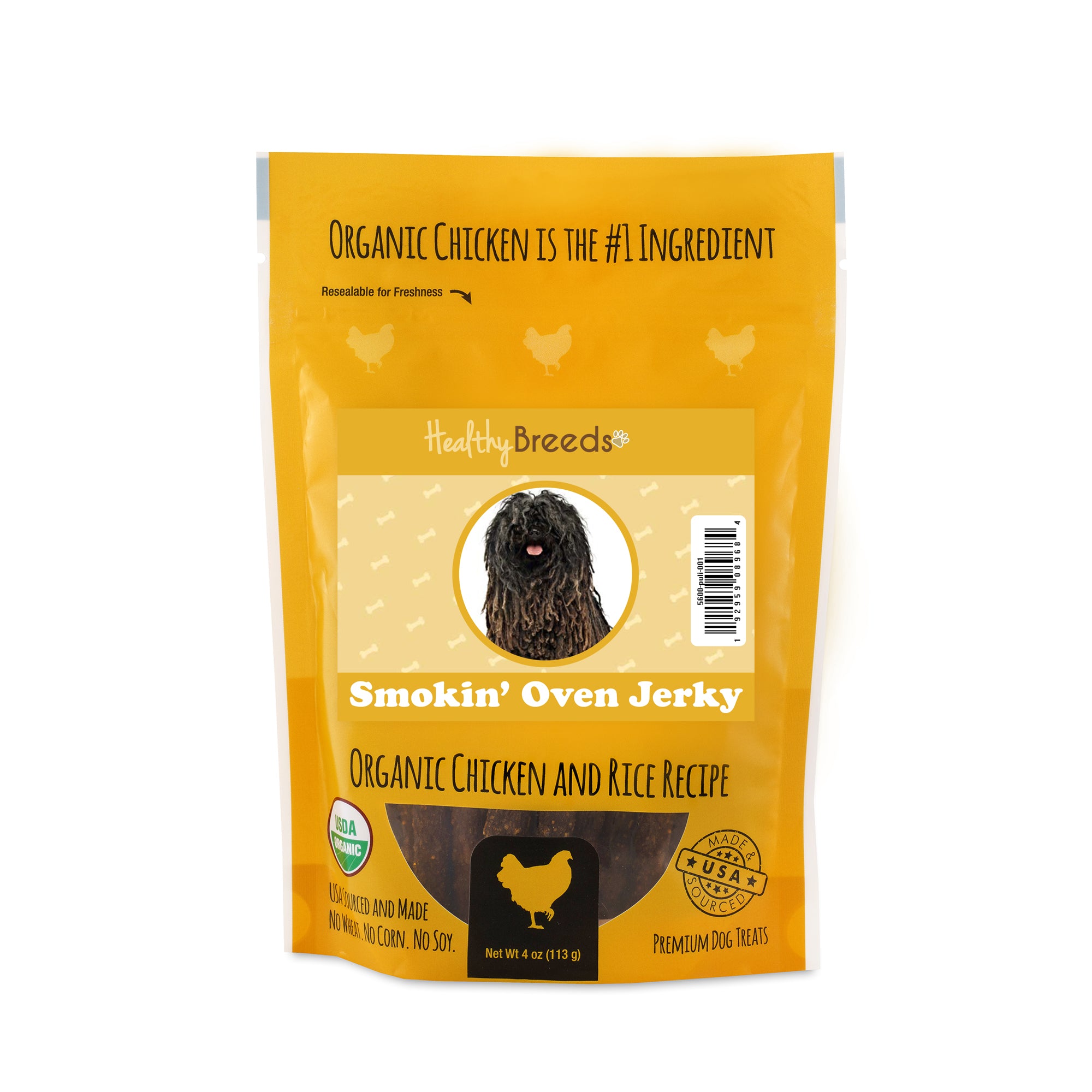 Pulik Smokin' Oven Organic Chicken & Rice Recipe Jerky Dog Treats 4 oz