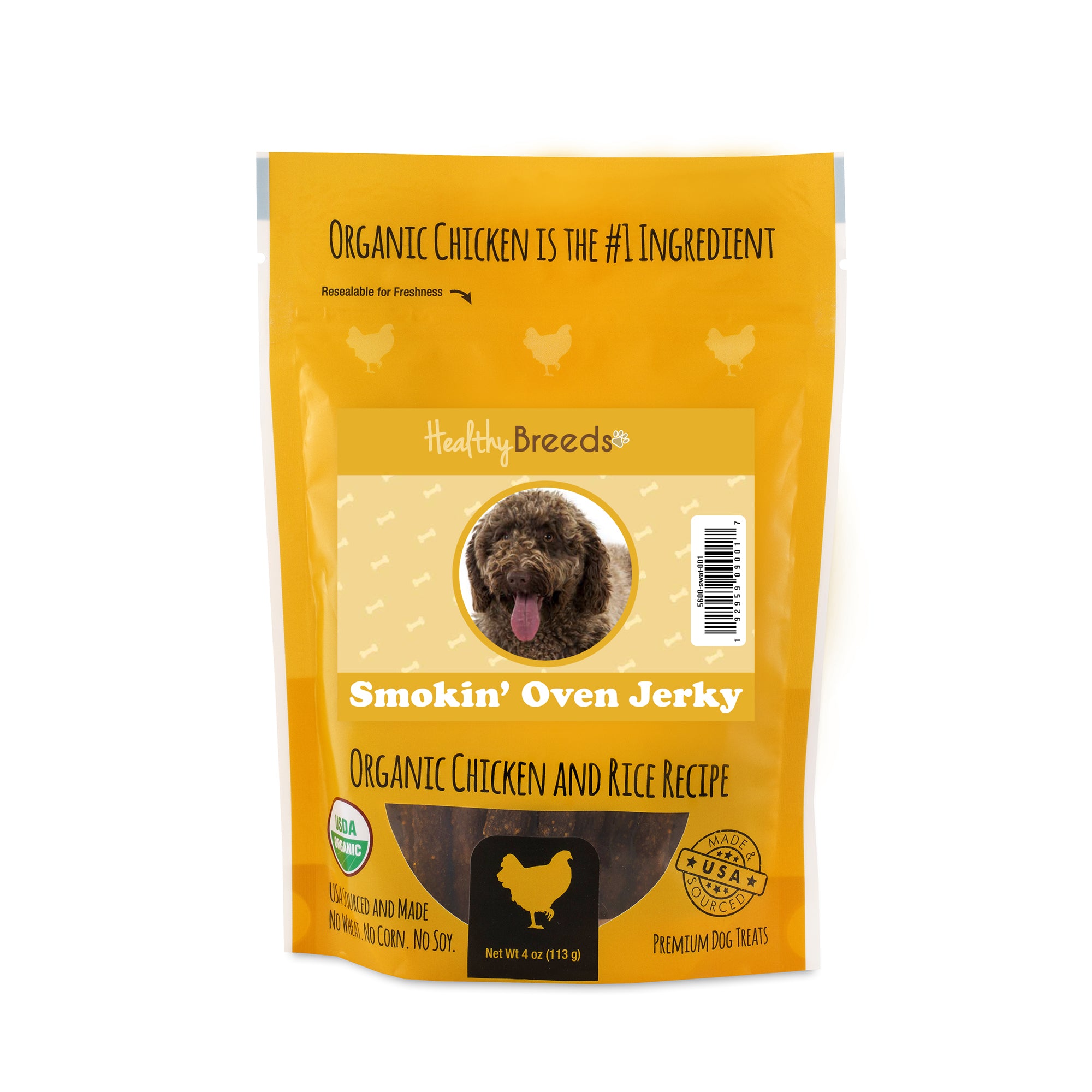 Spanish Water Dog Smokin' Oven Organic Chicken & Rice Recipe Jerky Dog Treats 4 oz