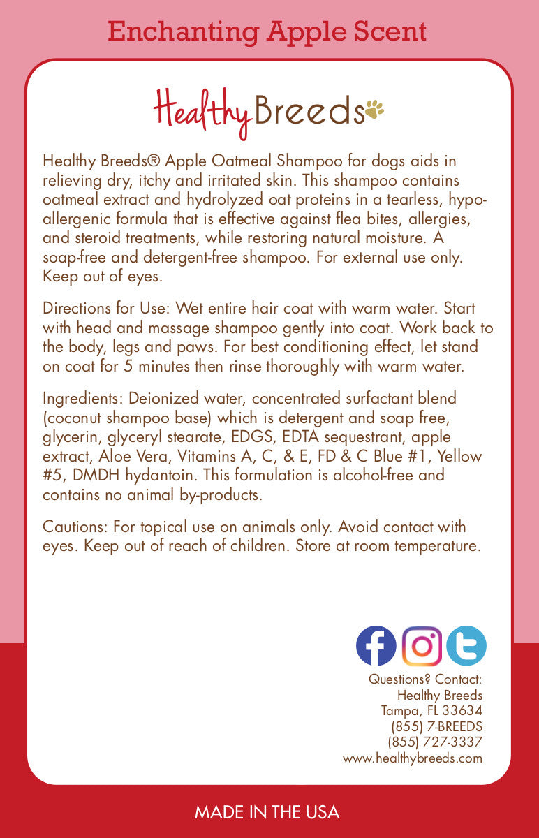 Belgian Tervuren Apple Oatmeal Shampoo 8 oz