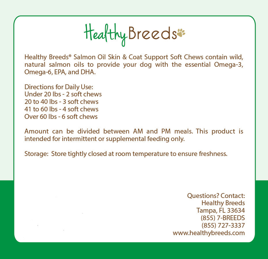 Norfolk Terrier Salmon Oil Soft Chews 120 Count Healthy Breeds