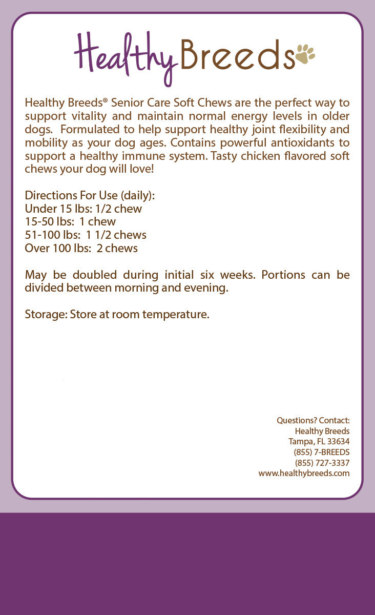 Shetland Sheepdog Senior Dog Care Soft Chews 100 Count