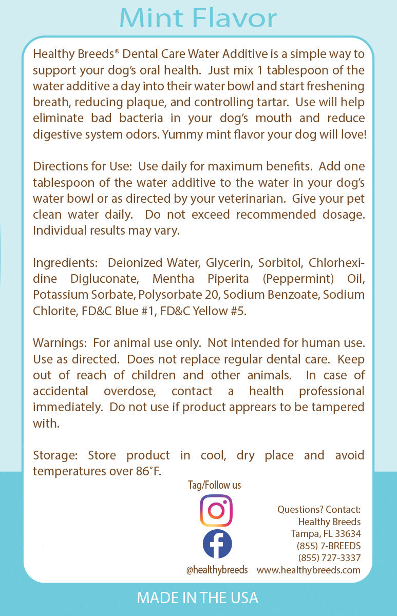 Irish Water Spaniel Dental Rinse for Dogs 8 oz