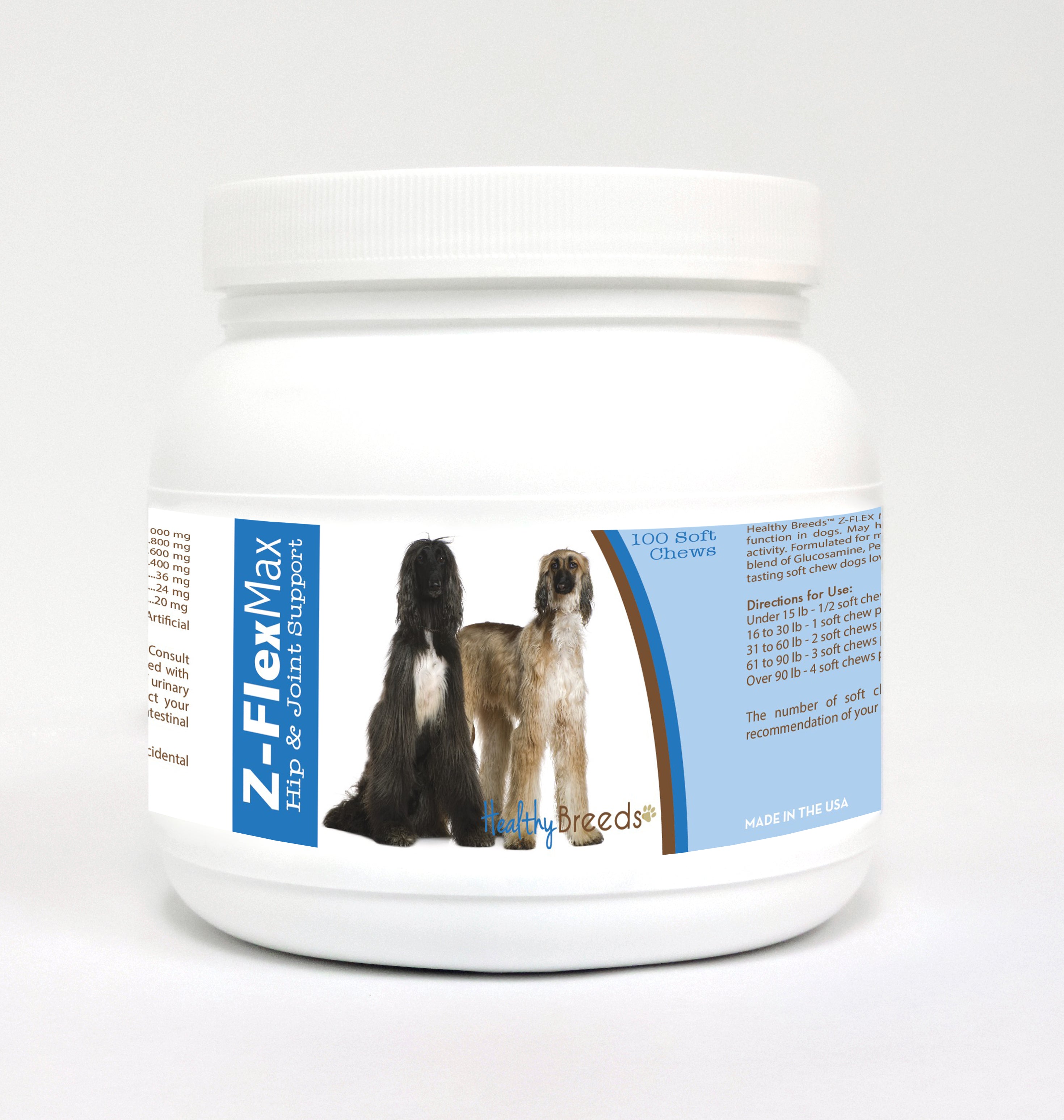 Afghan Hound Z-Flex Max Hip & Joint Soft Chews 100 Count