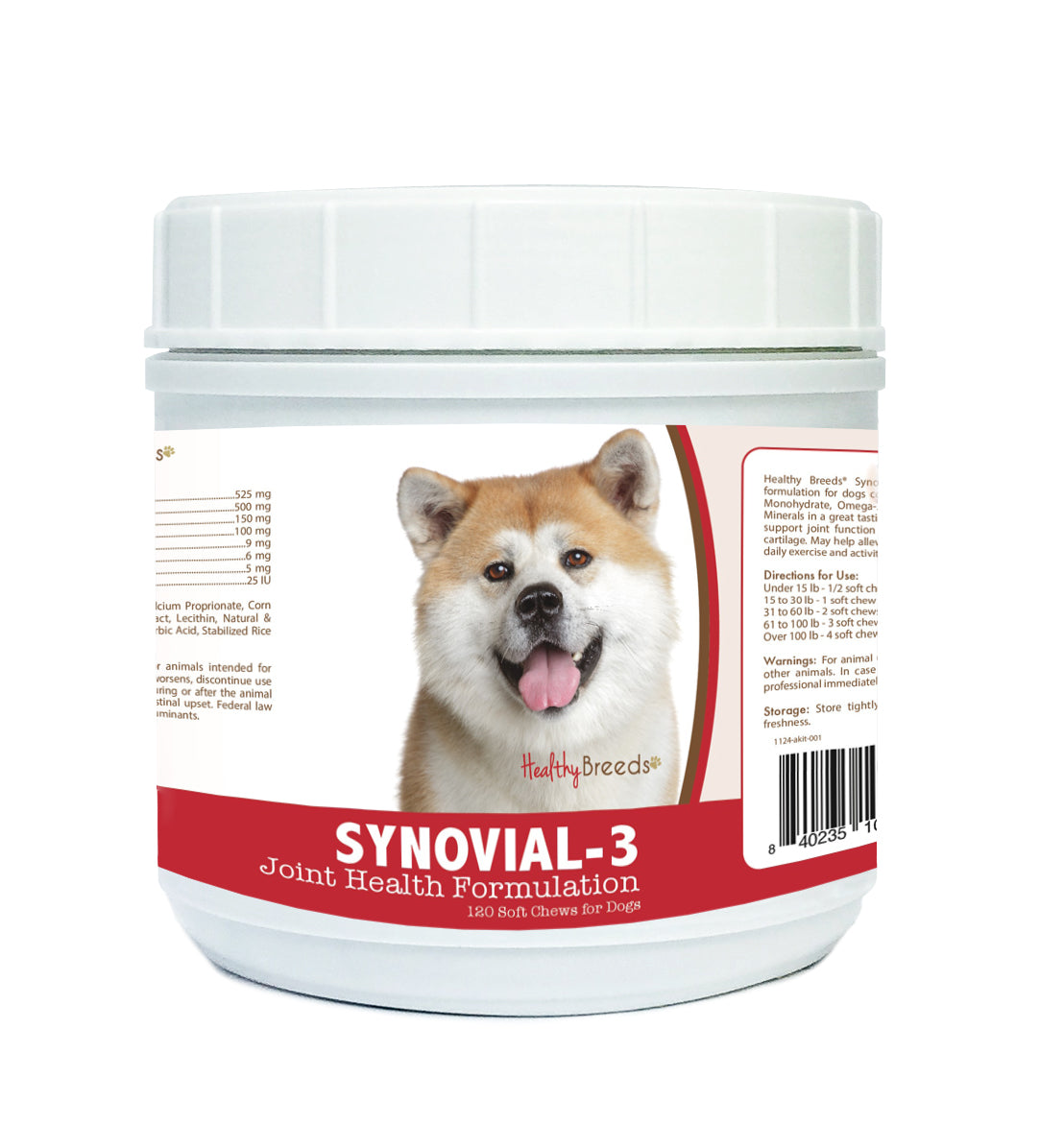 Akita Synovial-3 Joint Health Formulation Soft Chews 120 Count