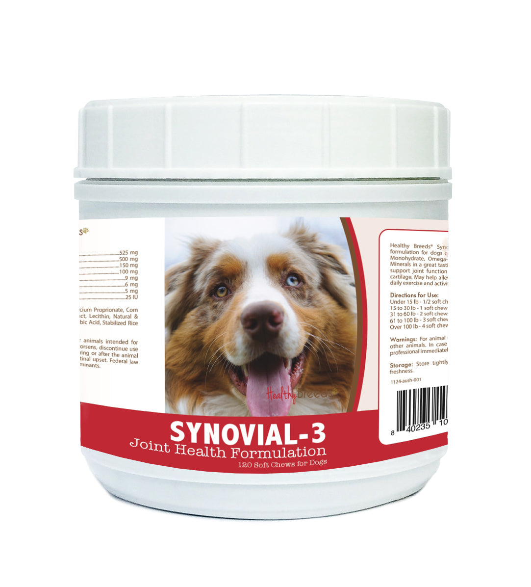 Australian Shepherd Synovial-3 Joint Health Formulation Soft Chews 120 Count